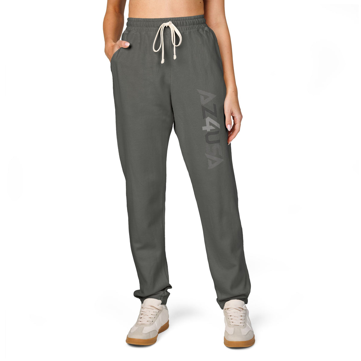 ZUA Joggers — Garment-Dyed Fleece Sweatpants (Vertical Side Logo)