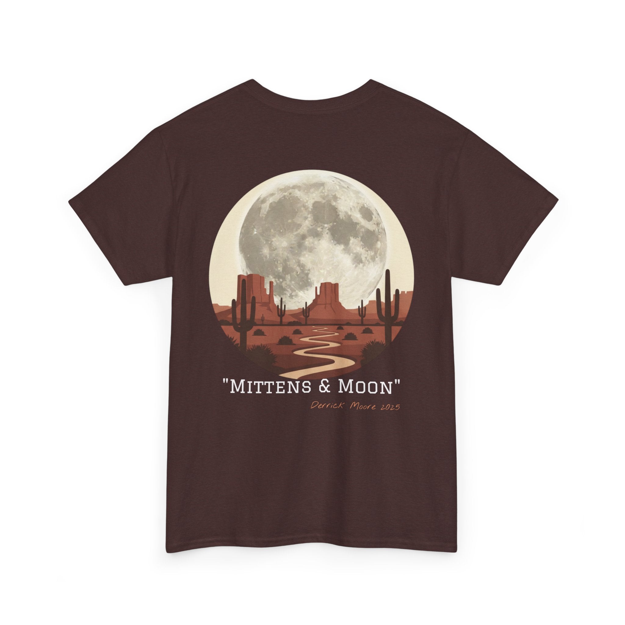 "Mittens & Moon" Graphic Tee--Moonrise Desert T‑Shirt
