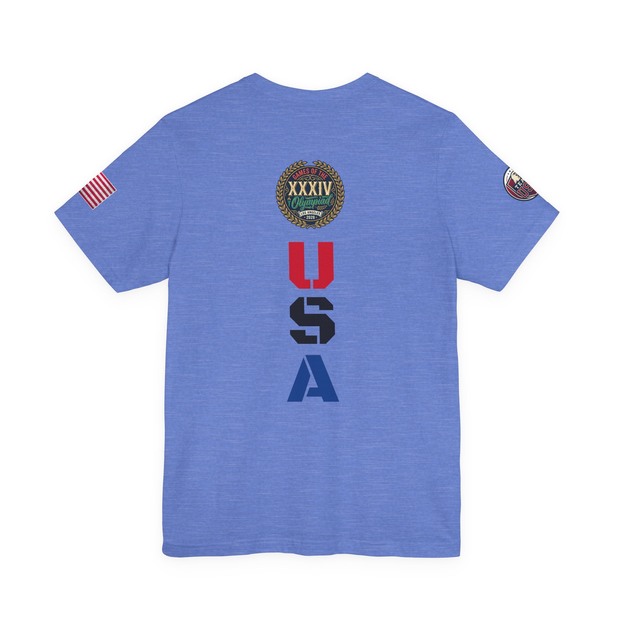 LA 28 Olympic USA T-Shirt — Vintage Olympic Rings Tee