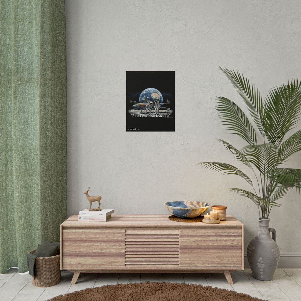 "Red Five Has Landed" Spacecraft Astronaut Art Print --Rolled Poster