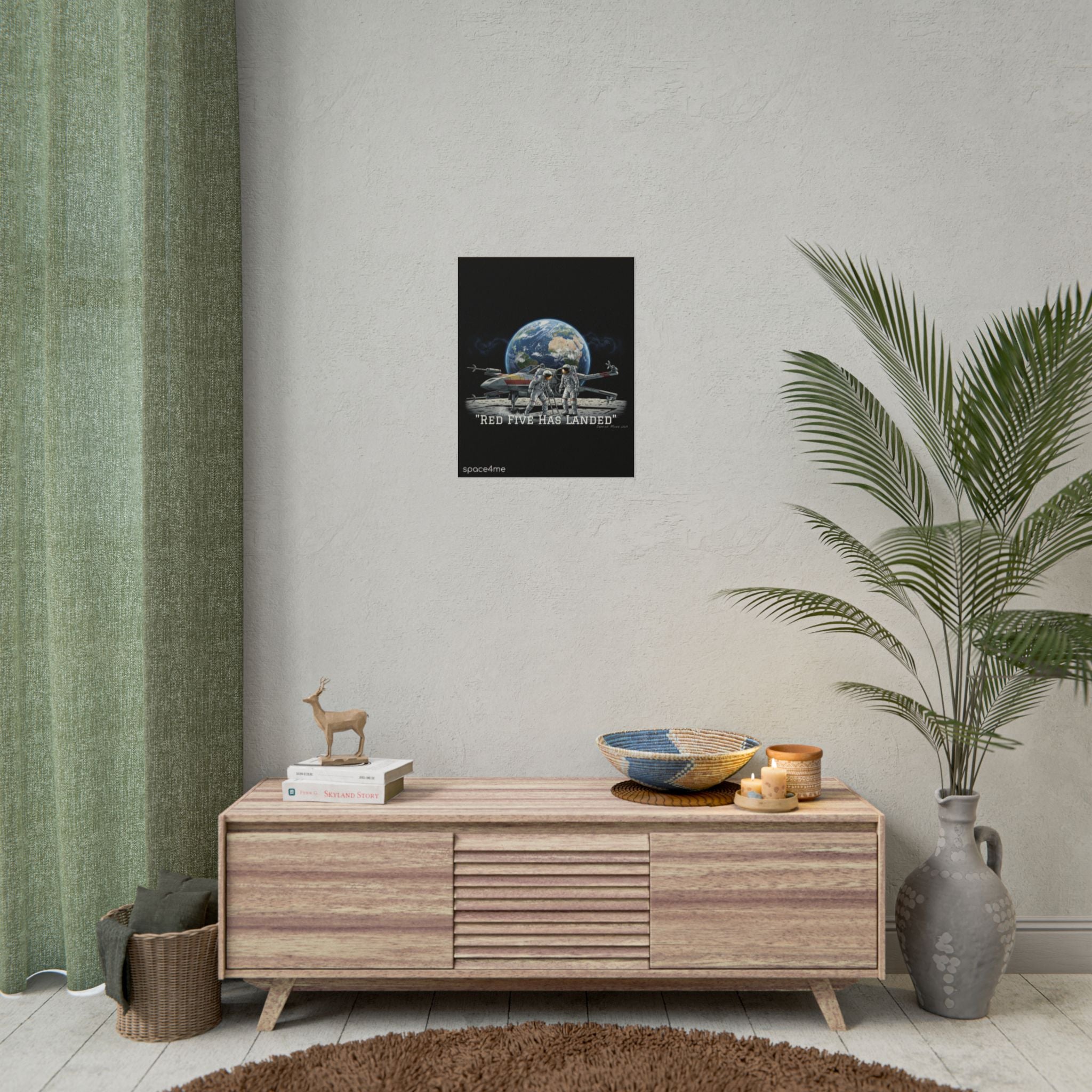 "Red Five Has Landed" Spacecraft Astronaut Art Print --Rolled Poster