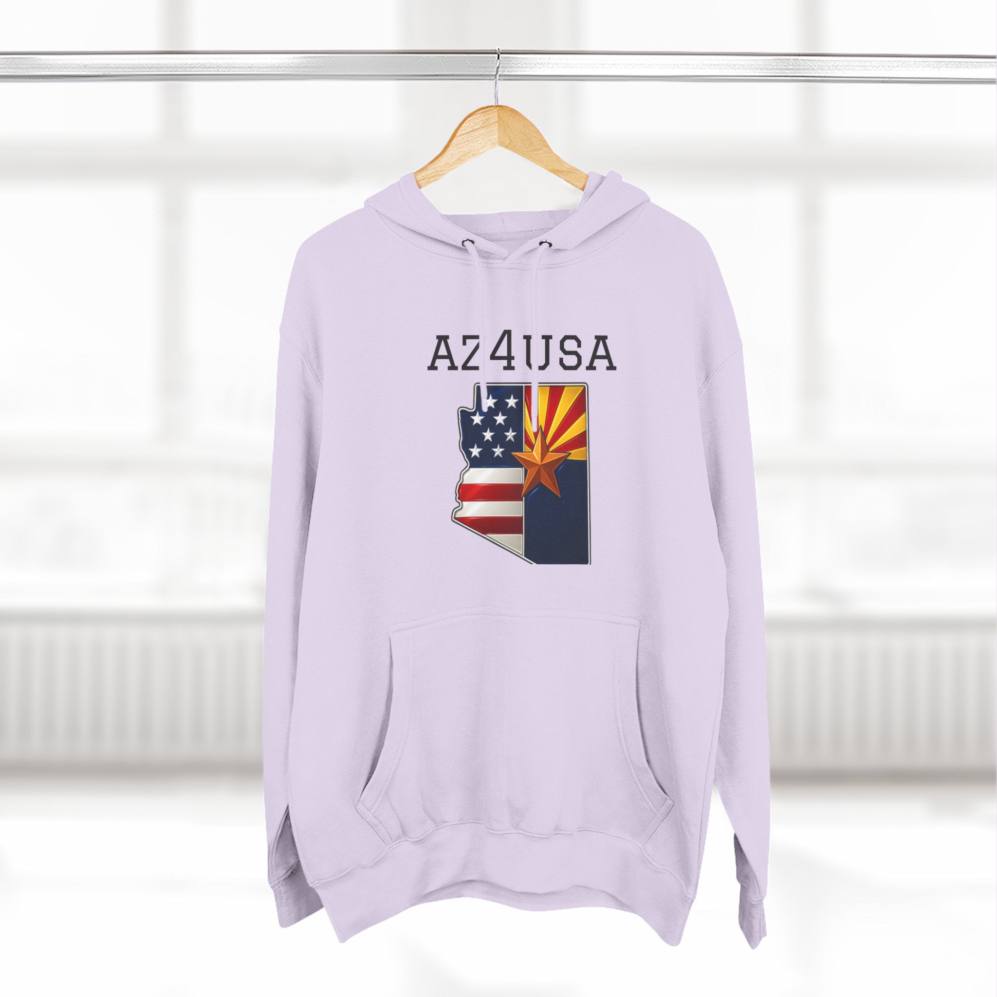 Arizona Pride Fleece Hoodie, Cozy Sweatshirt, Travel Gift, Patriot Apparel, American Southwest Style