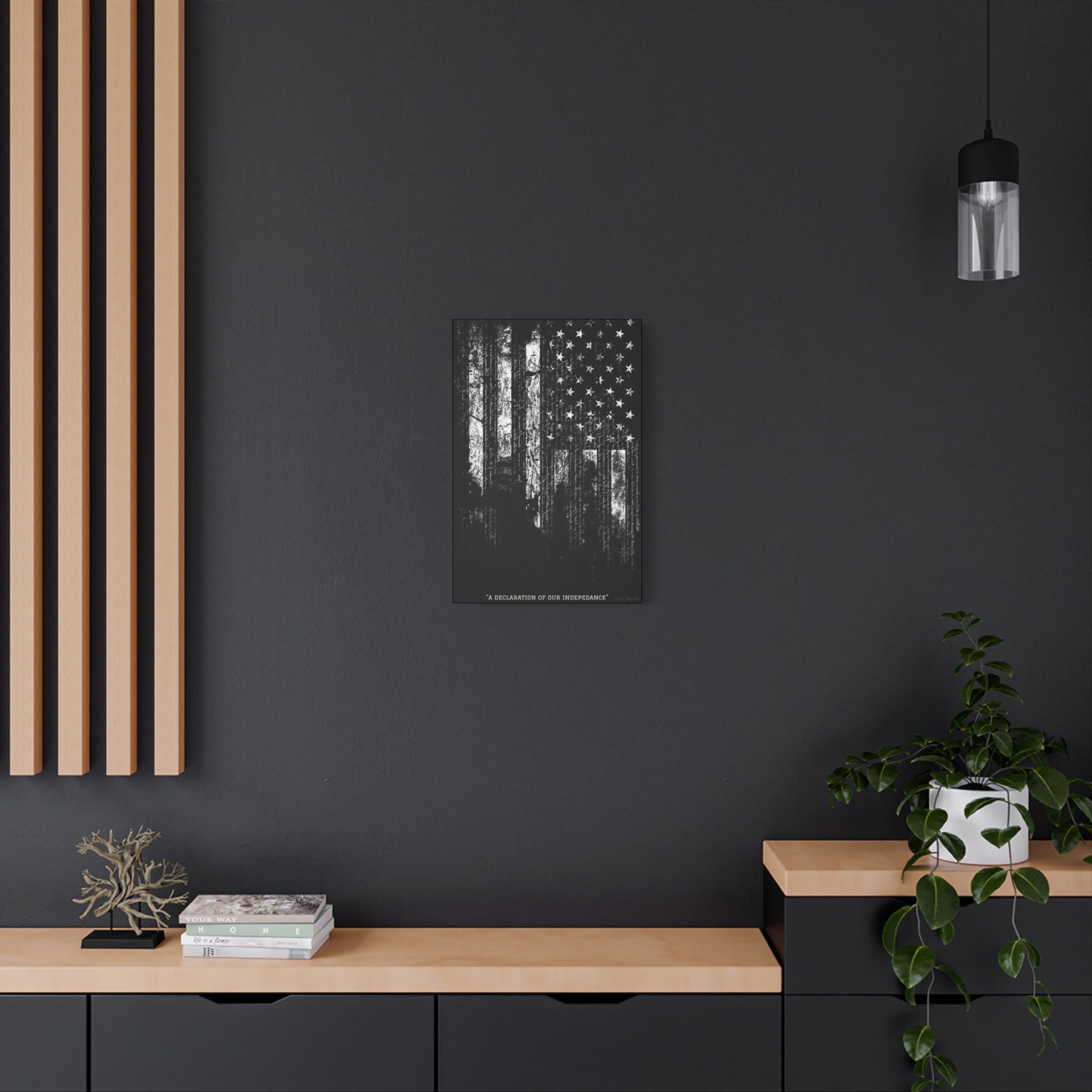 "A Declaration of Our Independence" Matte Canvas Print - Distressed American Flag