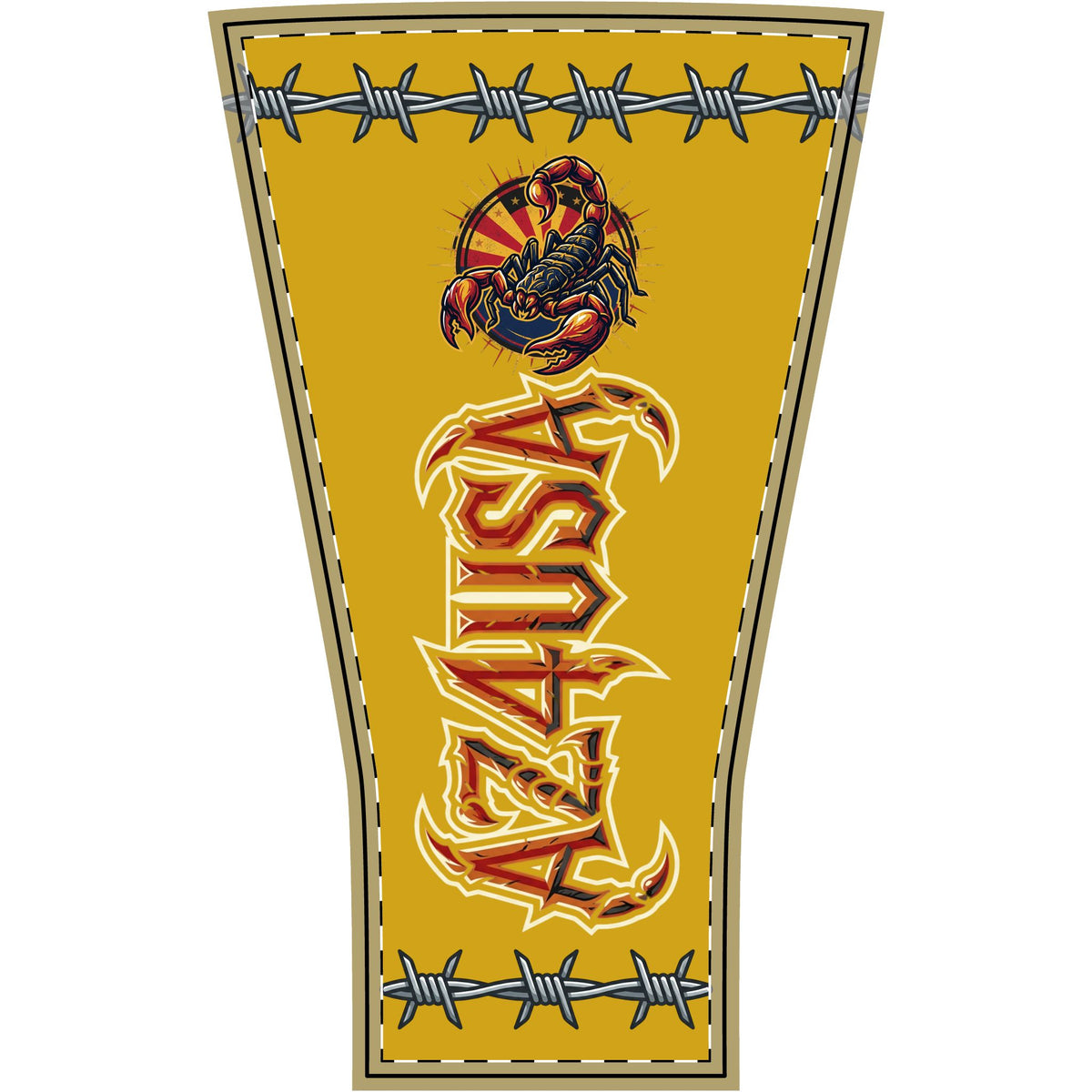 Scorpion Barbed Wire Arm Sleeve — Bold Yellow Tattoo-Style Sleeve