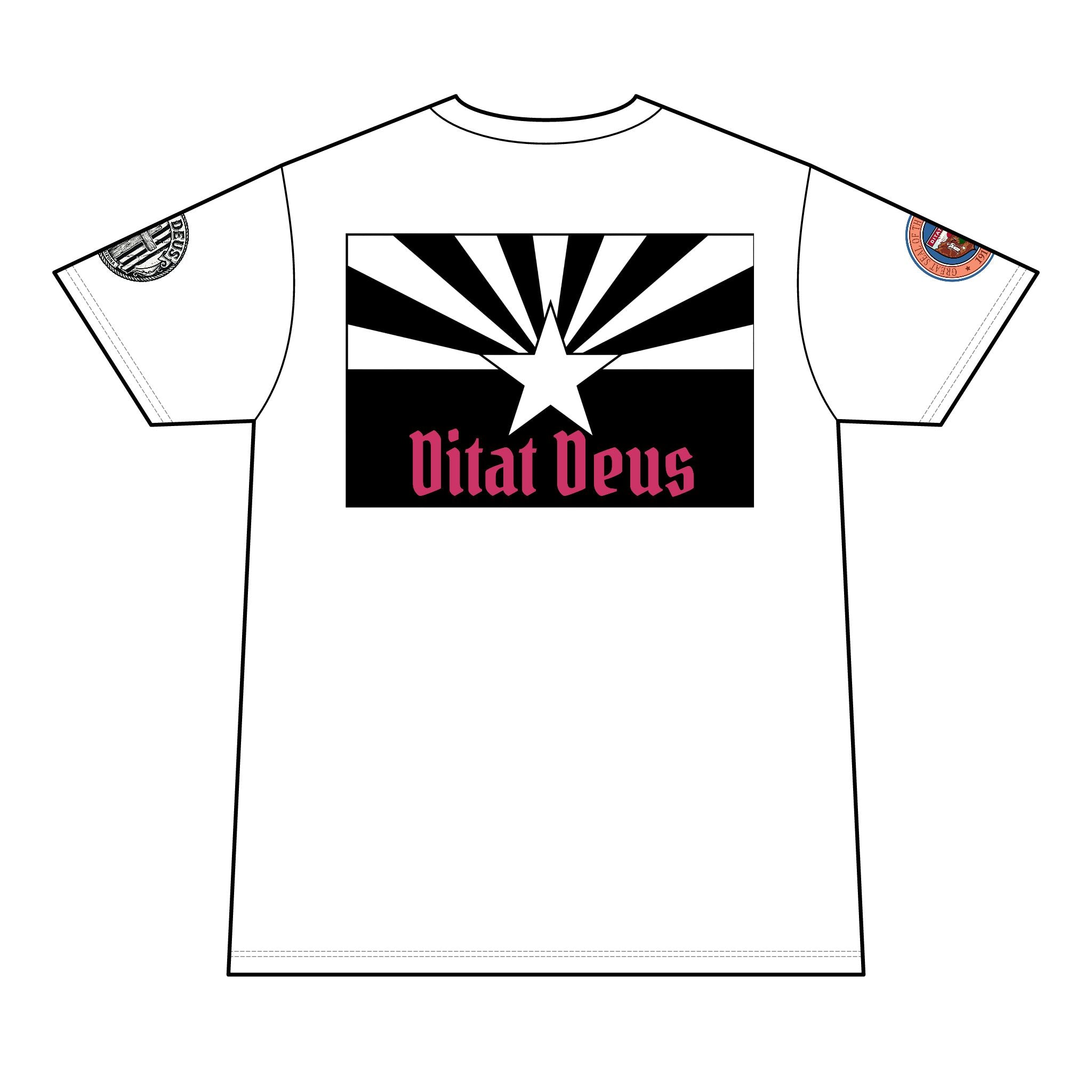 Arizona Born Arizona Raised T-Shirt — AZ Flag "Vitat Deus" Design