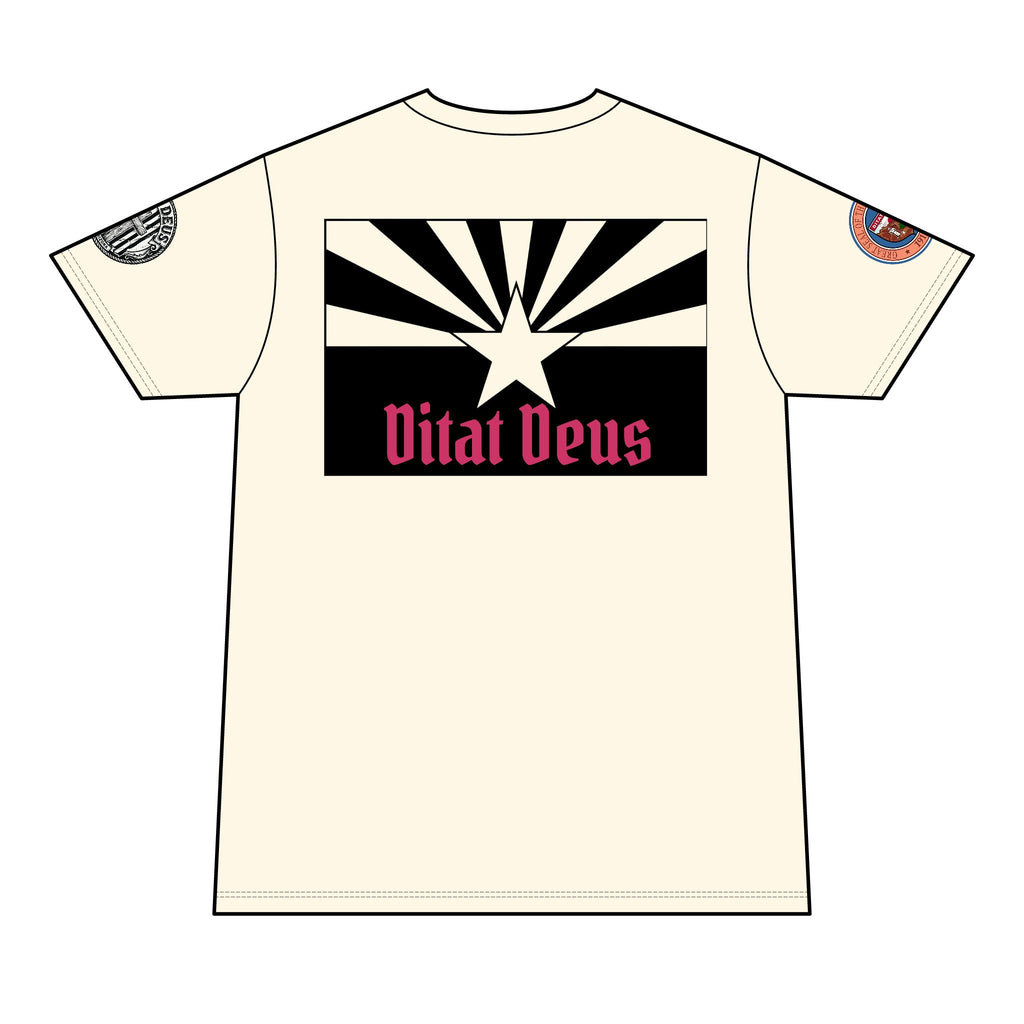 Arizona Born Arizona Raised T-Shirt — AZ Flag "Vitat Deus" Design