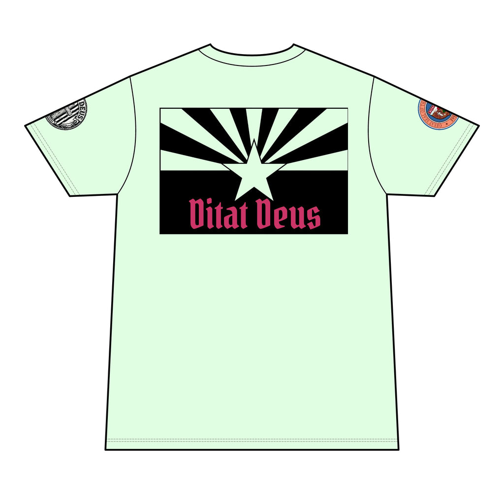 Arizona Born Arizona Raised T-Shirt — AZ Flag "Vitat Deus" Design