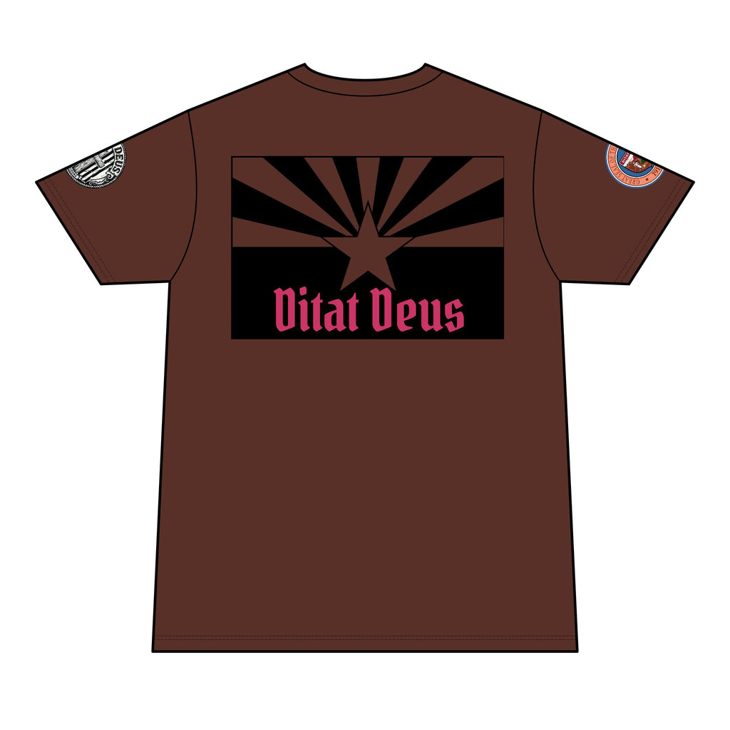 Arizona Born Arizona Raised T-Shirt — AZ Flag "Vitat Deus" Design