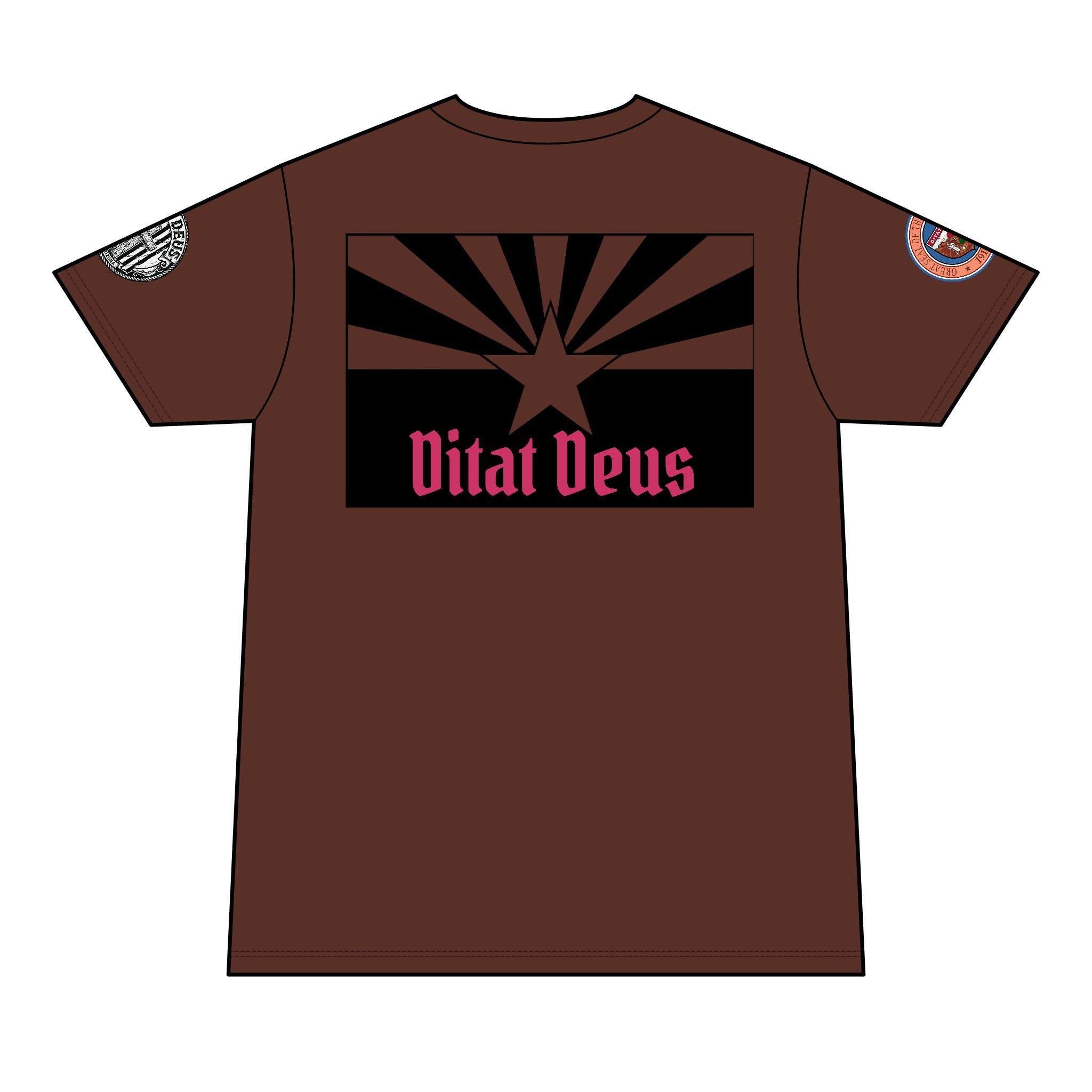 Arizona Born Arizona Raised T-Shirt — AZ Flag "Vitat Deus" Design