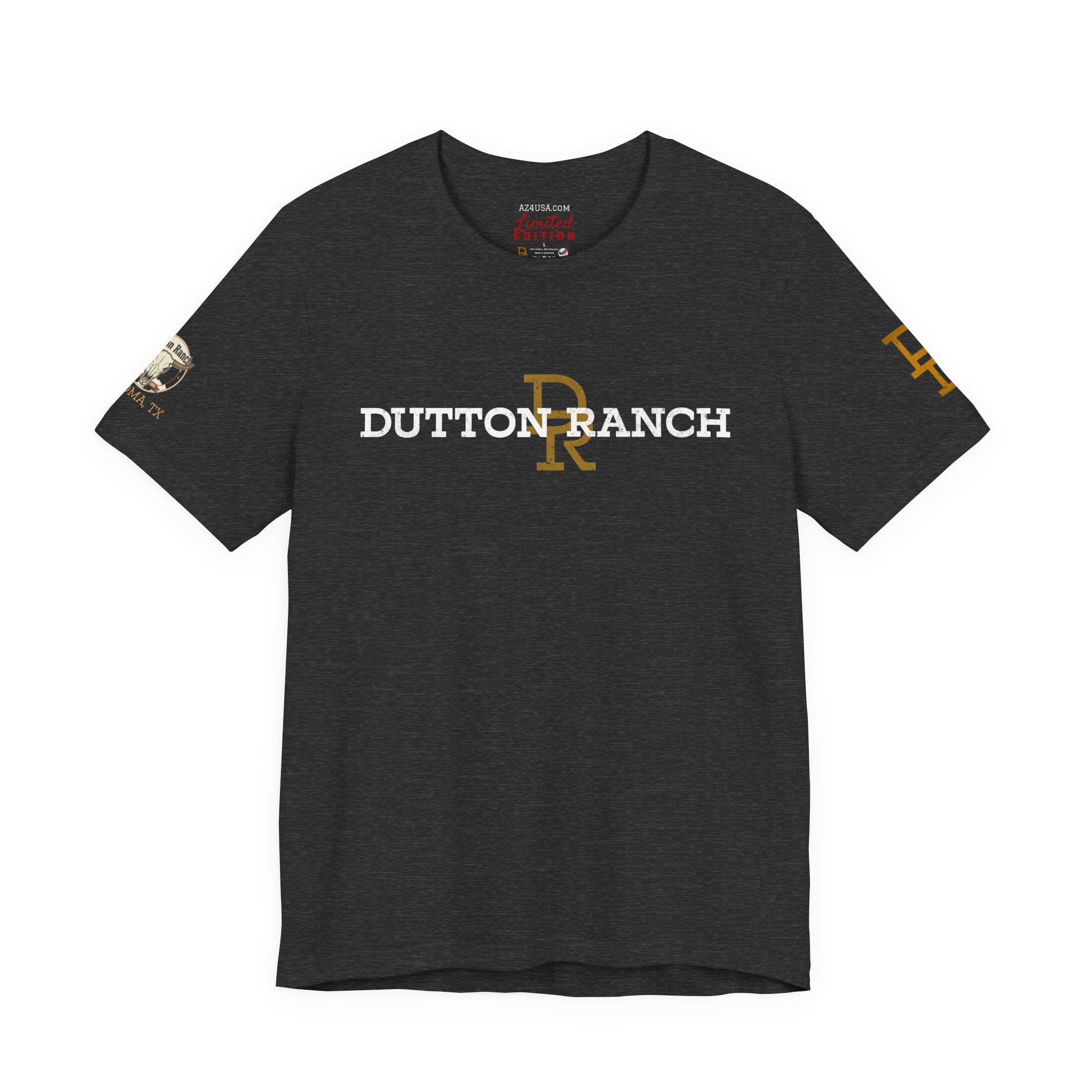 DR Monogram Tee — Vintage Gold Logo Short Sleeve Shirt