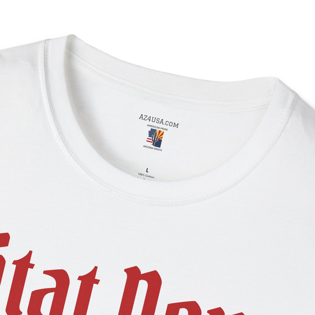 Ditat Deus 'God Enriches' Graphic T‑Shirt — Arizona Cross & Flag Design