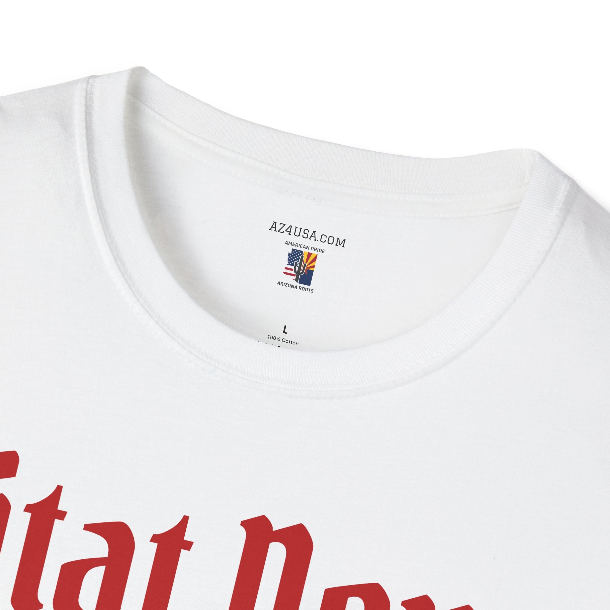 Ditat Deus 'God Enriches' Graphic T‑Shirt — Arizona Cross & Flag Design