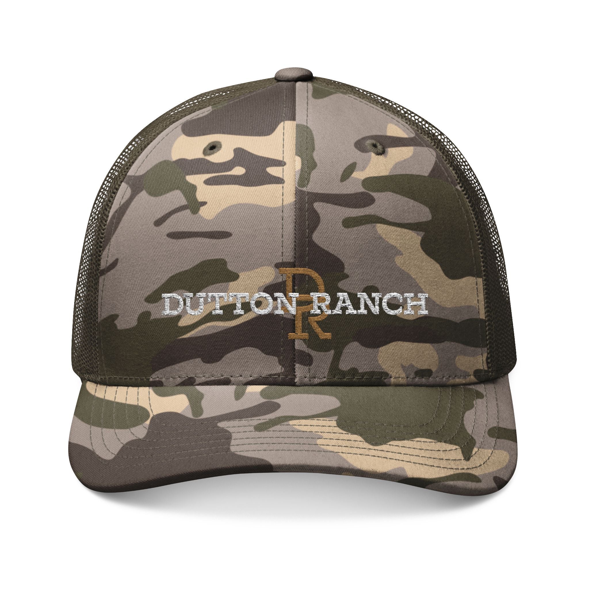 Camouflage Trucker Hat — 'Dutton Ranch' Embroidered Cap
