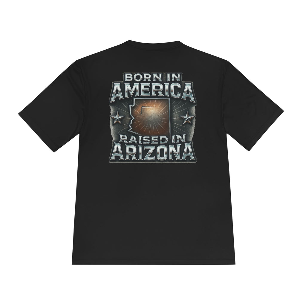 Born in America Raised in Arizona Unisex Tee, Arizona Pride Shirt, American Flag Tee, Summer Vacation Top, Gift for Arizona Lovers