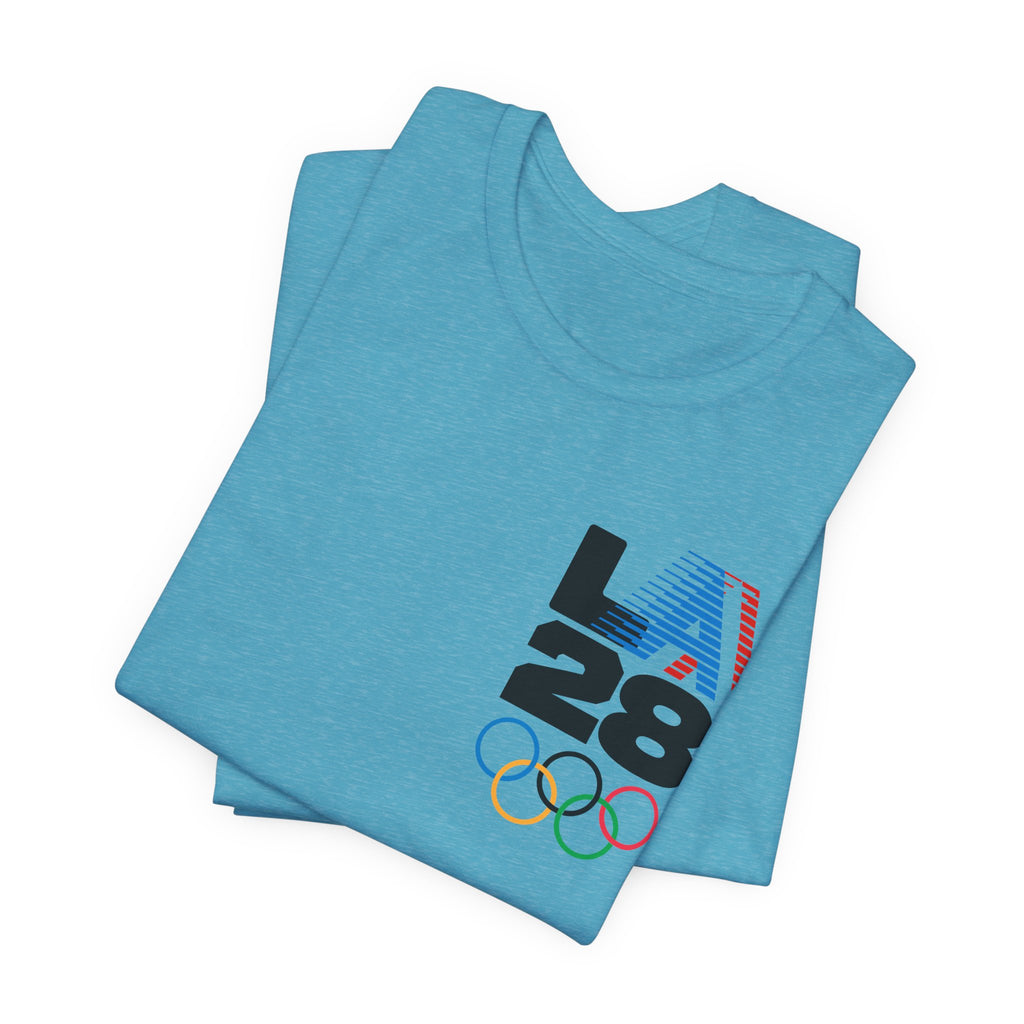 LA 28 Olympic USA T-Shirt — Vintage Olympic Rings Tee