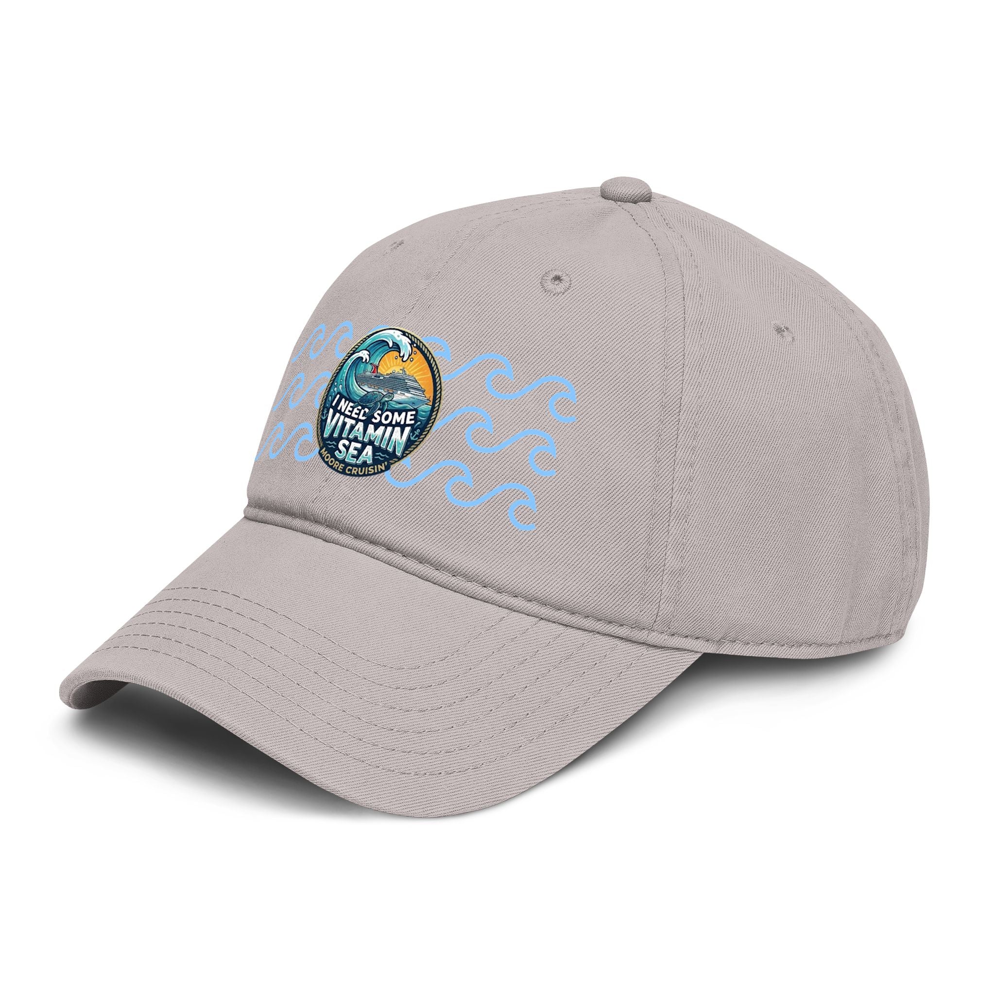 Washed Baseball Cap — 'I Need Some Vitamin Sea' Embroidered Ocean Patch