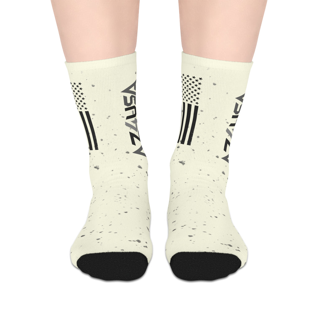 Track & Field Crew Socks — Speckled Athletic Mid-Length Socks