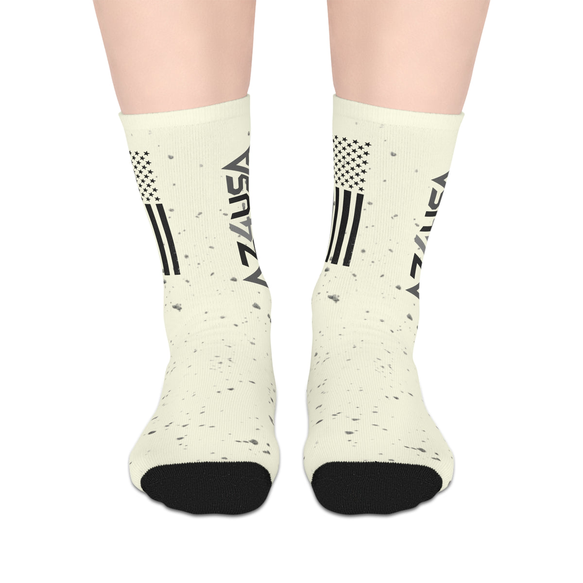 Track & Field Crew Socks — Speckled Athletic Mid-Length Socks