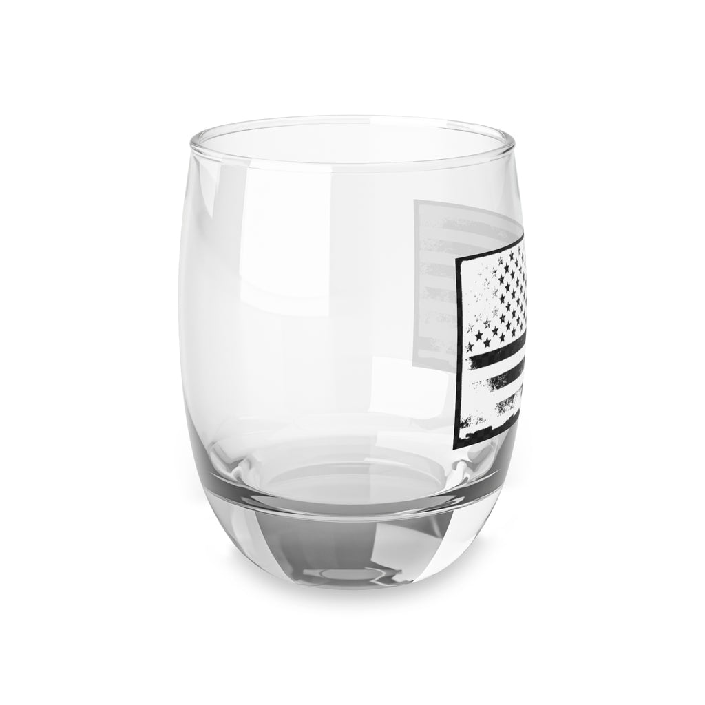Distressed American Flag Whiskey Glass — Patriotic Rocks Glass for Dad, Veterans & 4th of July