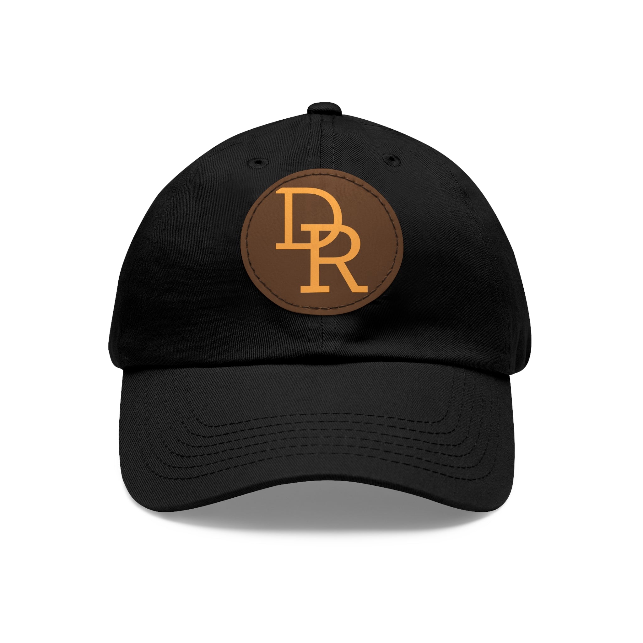 Dad Hat — Monogram Leather Patch Cap (DR Initials)