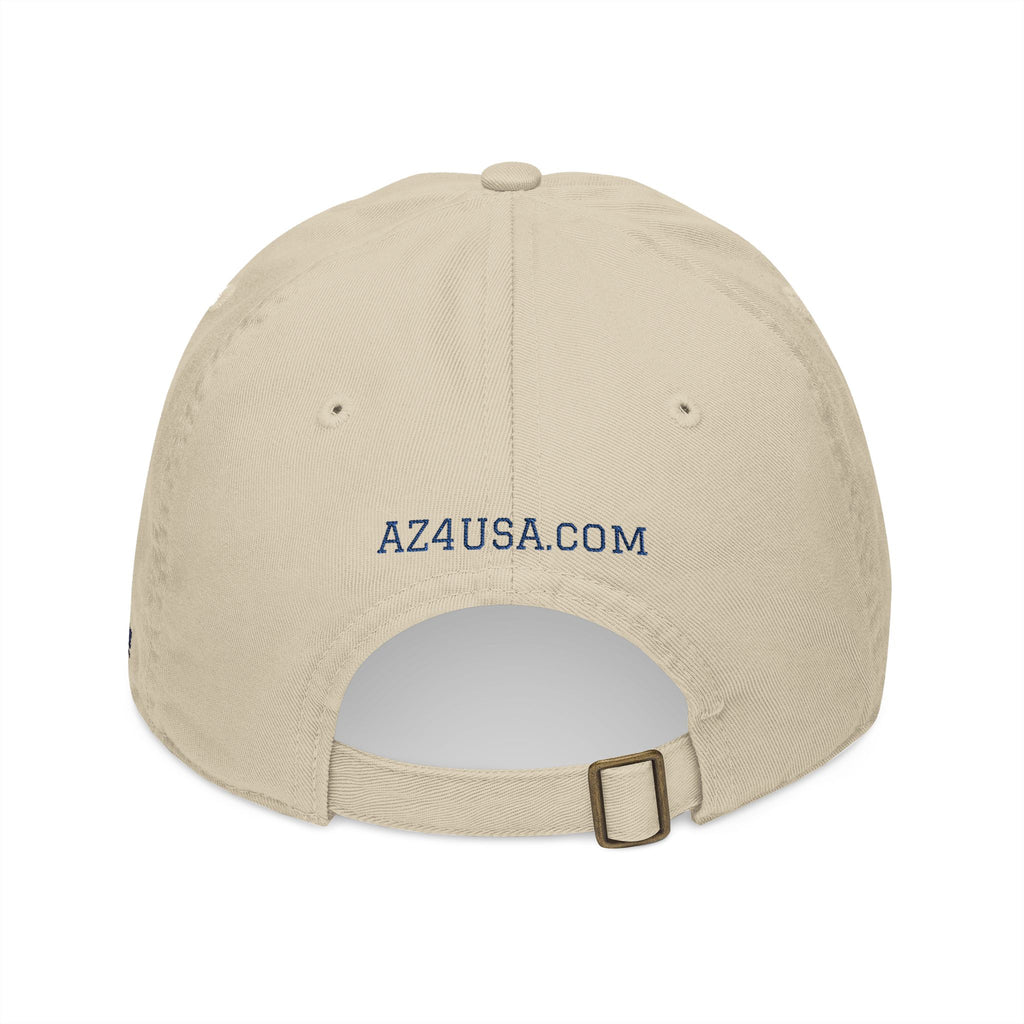 Embroidered Organic Baseball Cap — 'Moore Cruises' Earth Logo (AZUSA.COM)