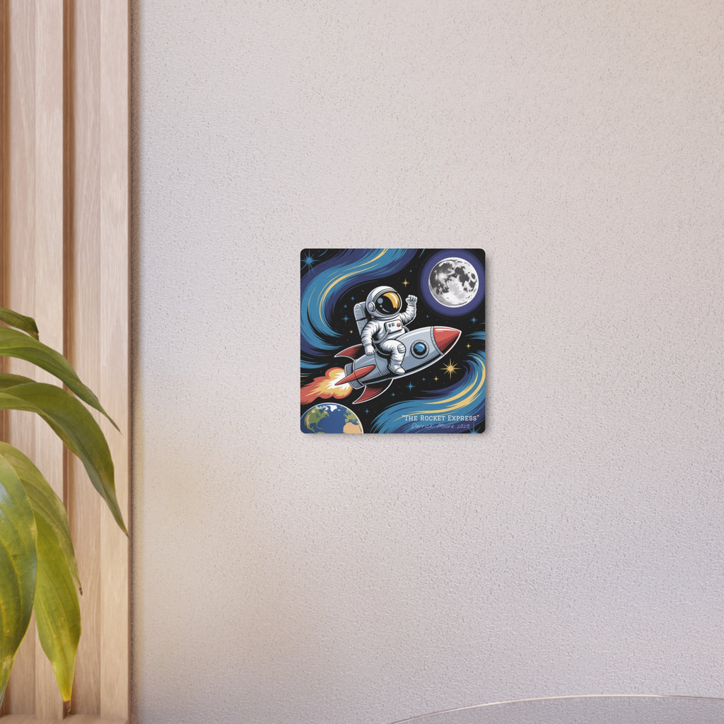 Astronaut Rocket Metal Art Sign — Retro Space Wall Decor ("The Rocket Express"2025)
