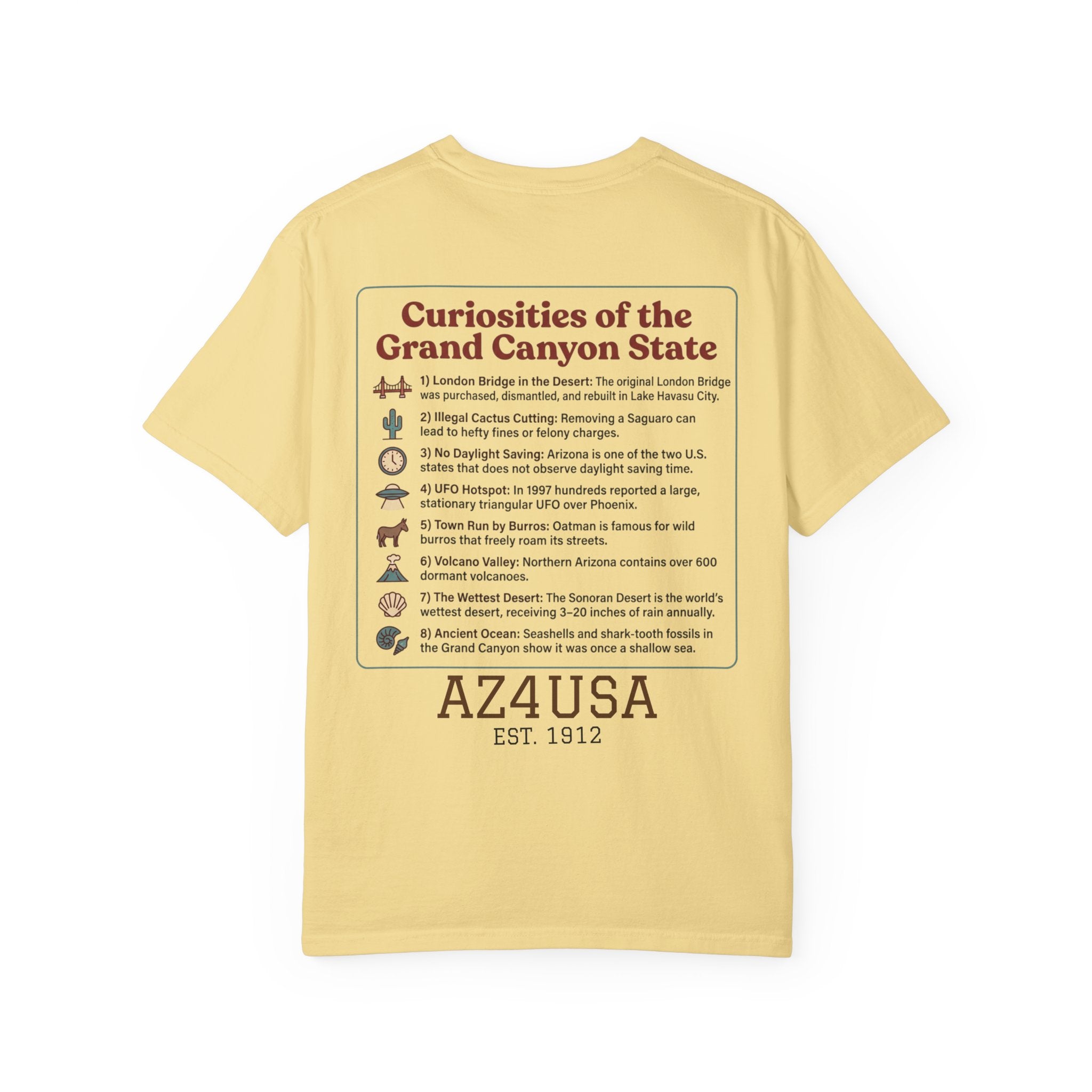 Arizona Pride T-Shirt — Grand Canyon State Facts Graphic Tee