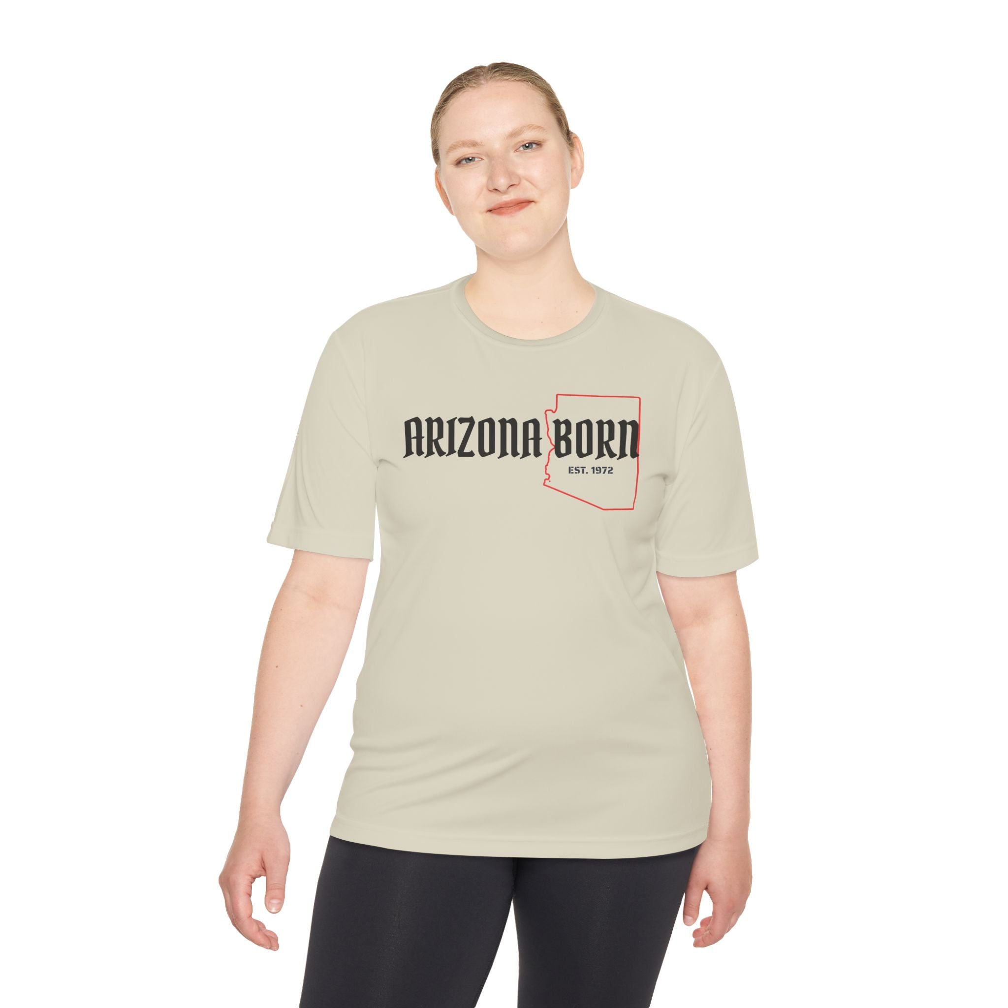 Arizona Born Tee — State Outline & Retro Flag Graphic Moisture-Wicking Shirt