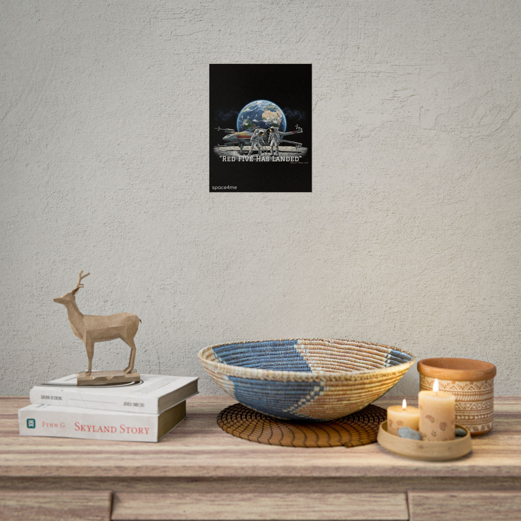 "Red Five Has Landed" Spacecraft Astronaut Art Print --Rolled Poster