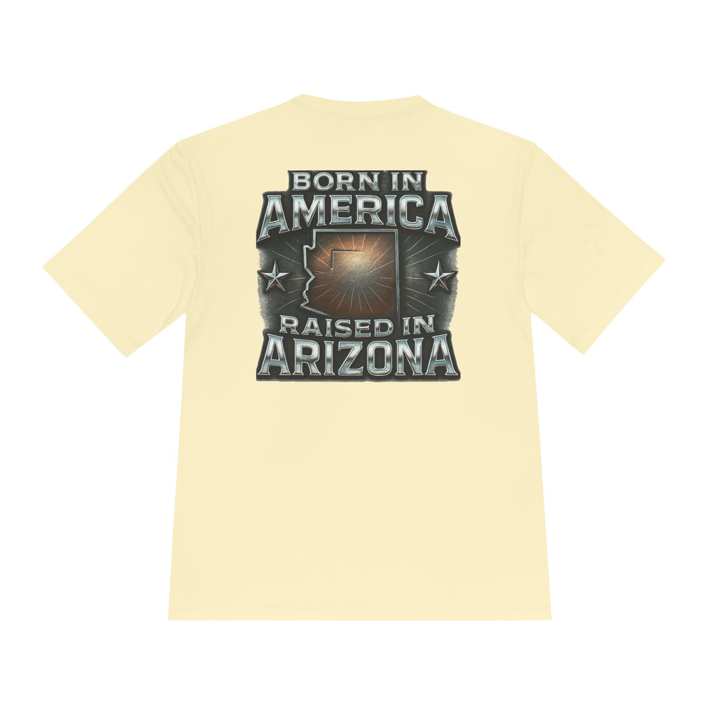 Born in America Raised in Arizona Unisex Tee, Arizona Pride Shirt, American Flag Tee, Summer Vacation Top, Gift for Arizona Lovers