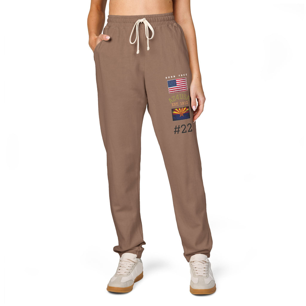 Patriotic Desert Flag Sweatpants — 'God Bless America' Graphic Joggers