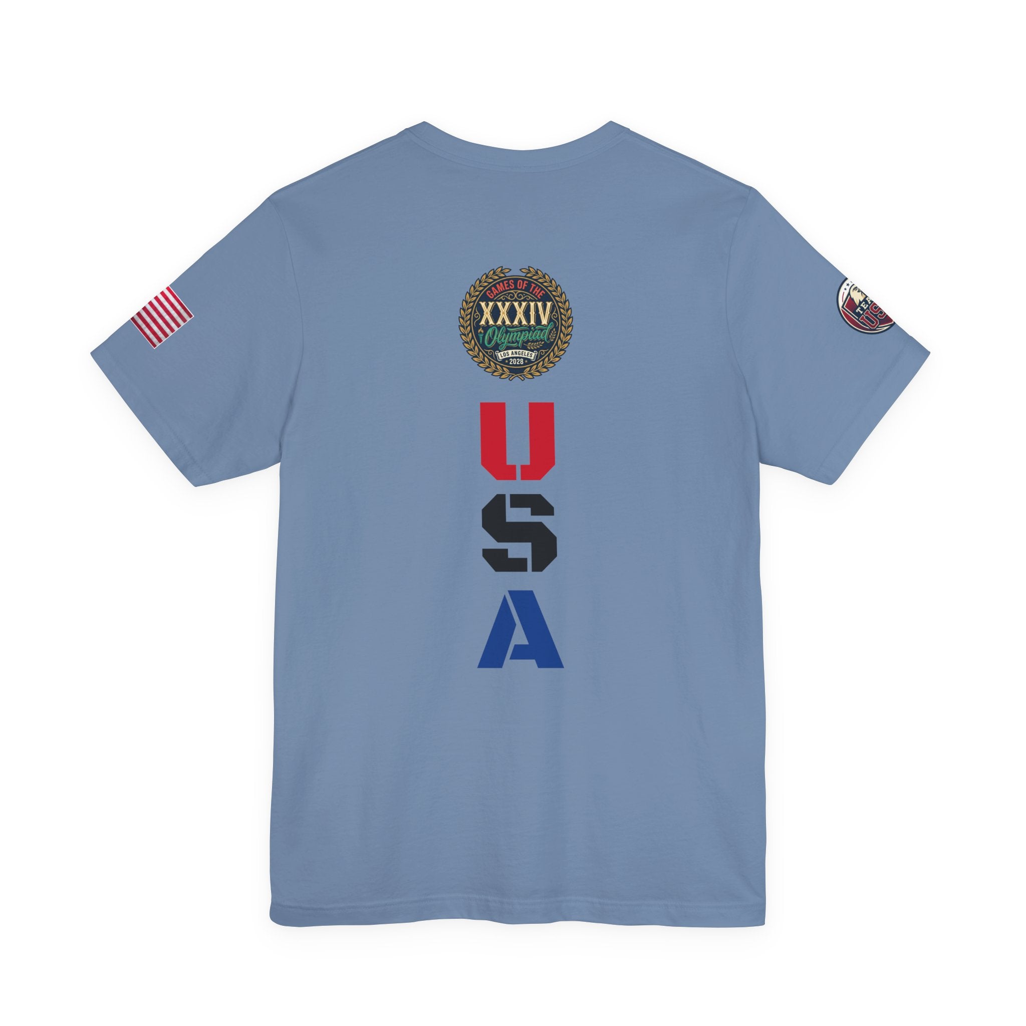 LA 28 Olympic USA T-Shirt — Vintage Olympic Rings Tee