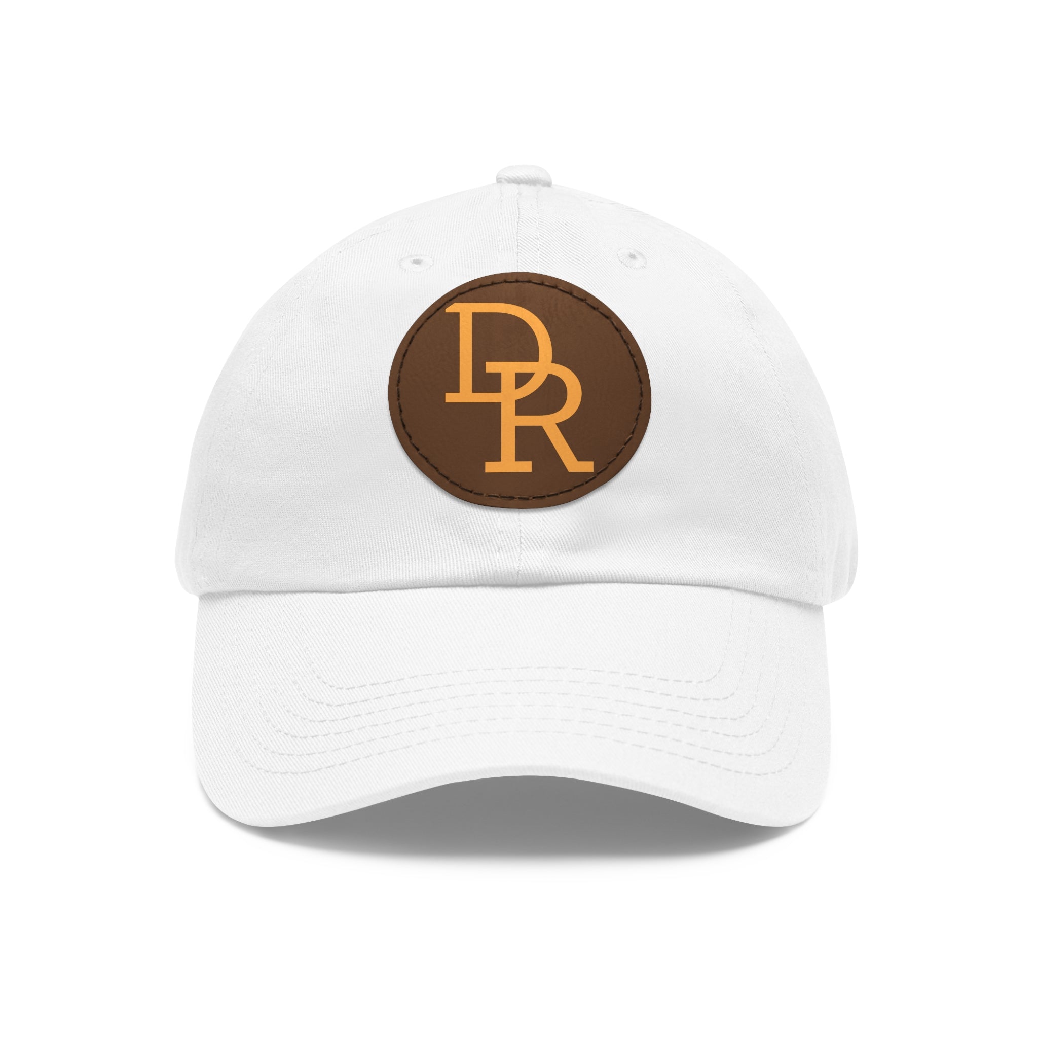 Dad Hat — Monogram Leather Patch Cap (DR Initials)