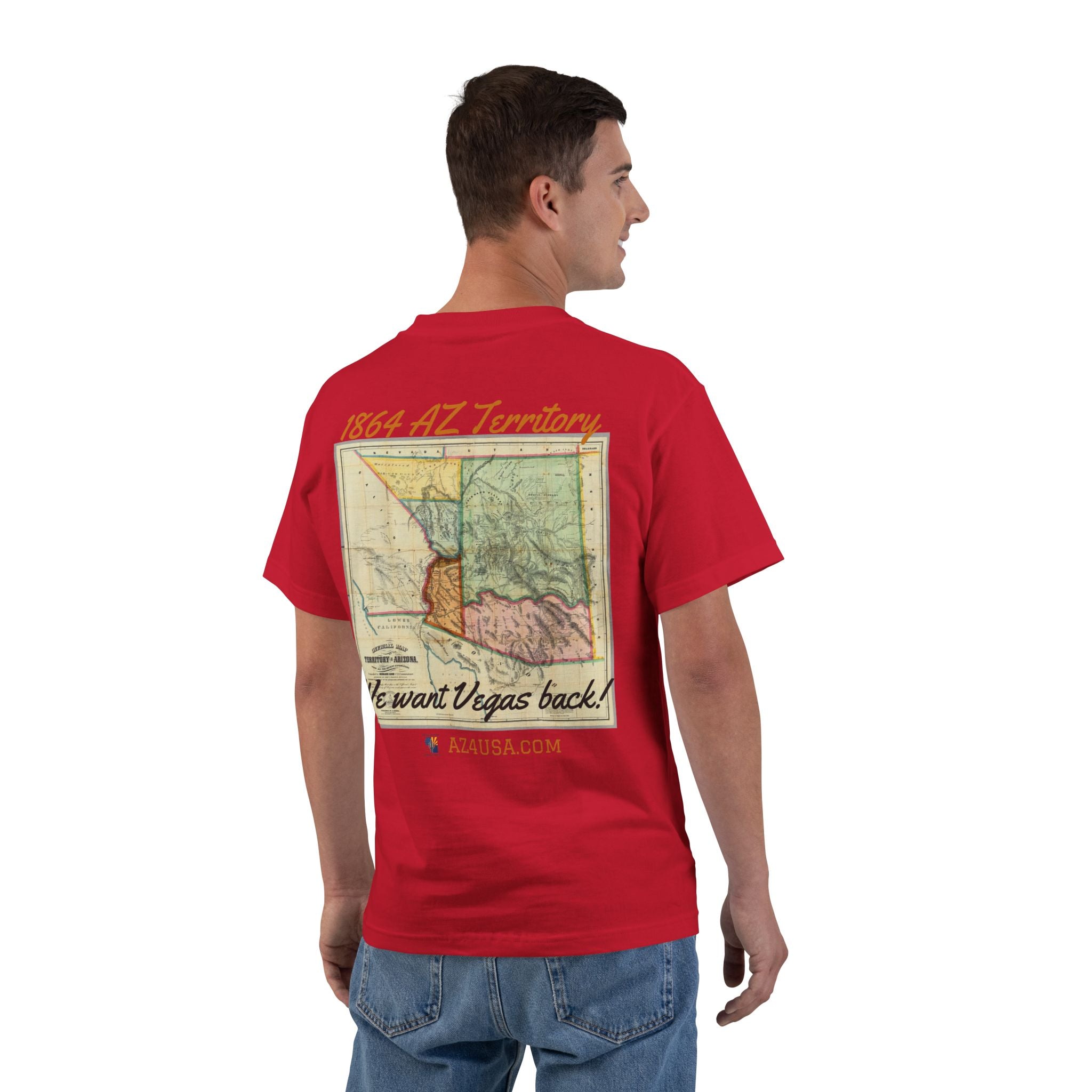 Arizona Territory 1864 T-Shirt — Vintage Map 'We Want Vegas Back' Tee