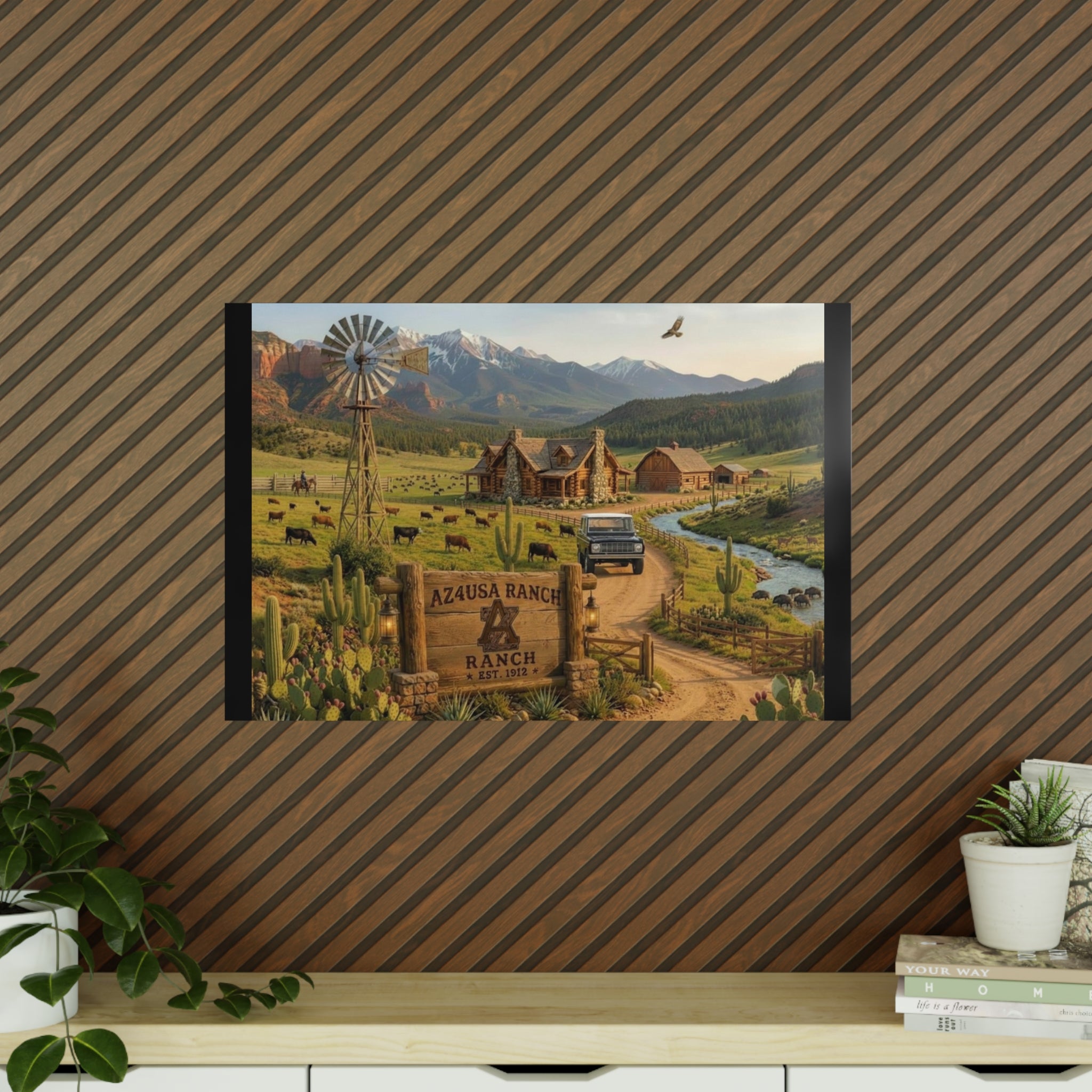 Azusa Ranch Photopaper Poster — Rustic Western Landscape Wall Art