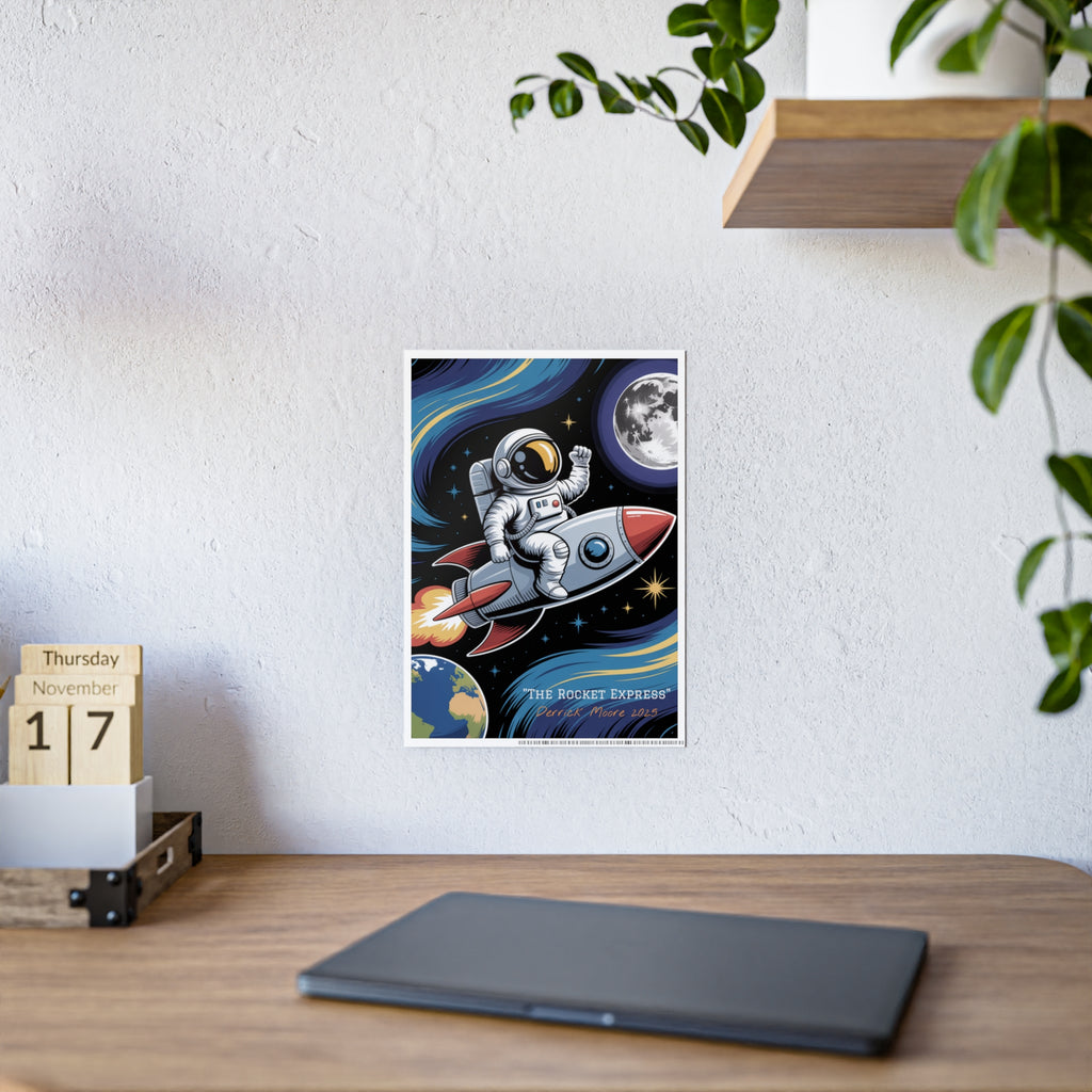 "The Rocket Express" 2025— Glossy Wall Art Print (Astronaut Space Poster)