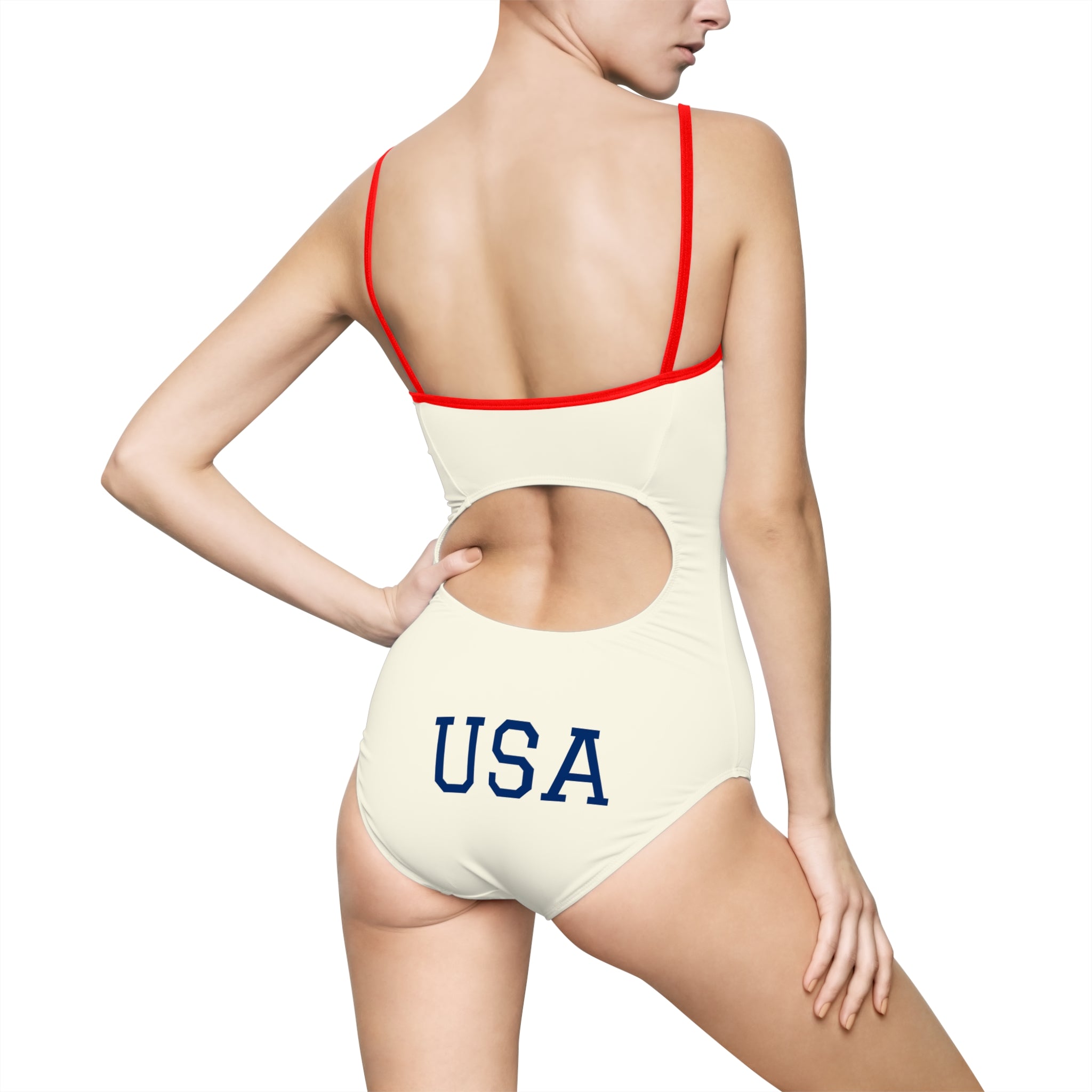 USA Olympic 2028 One-Piece Swimsuit – Retro Rings Swimwear