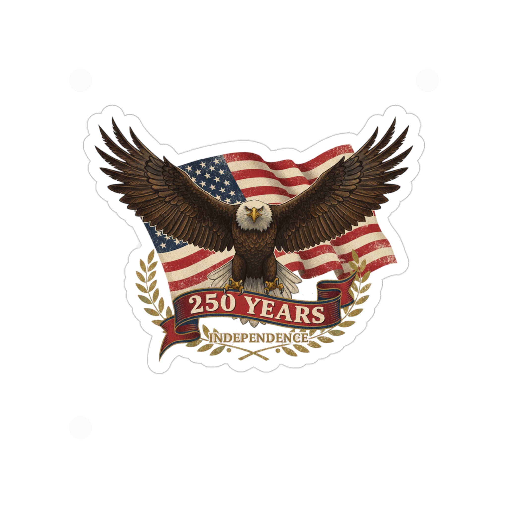 Patriotic Bald Eagle 1776–2026 Die-Cut Outdoor Sticker