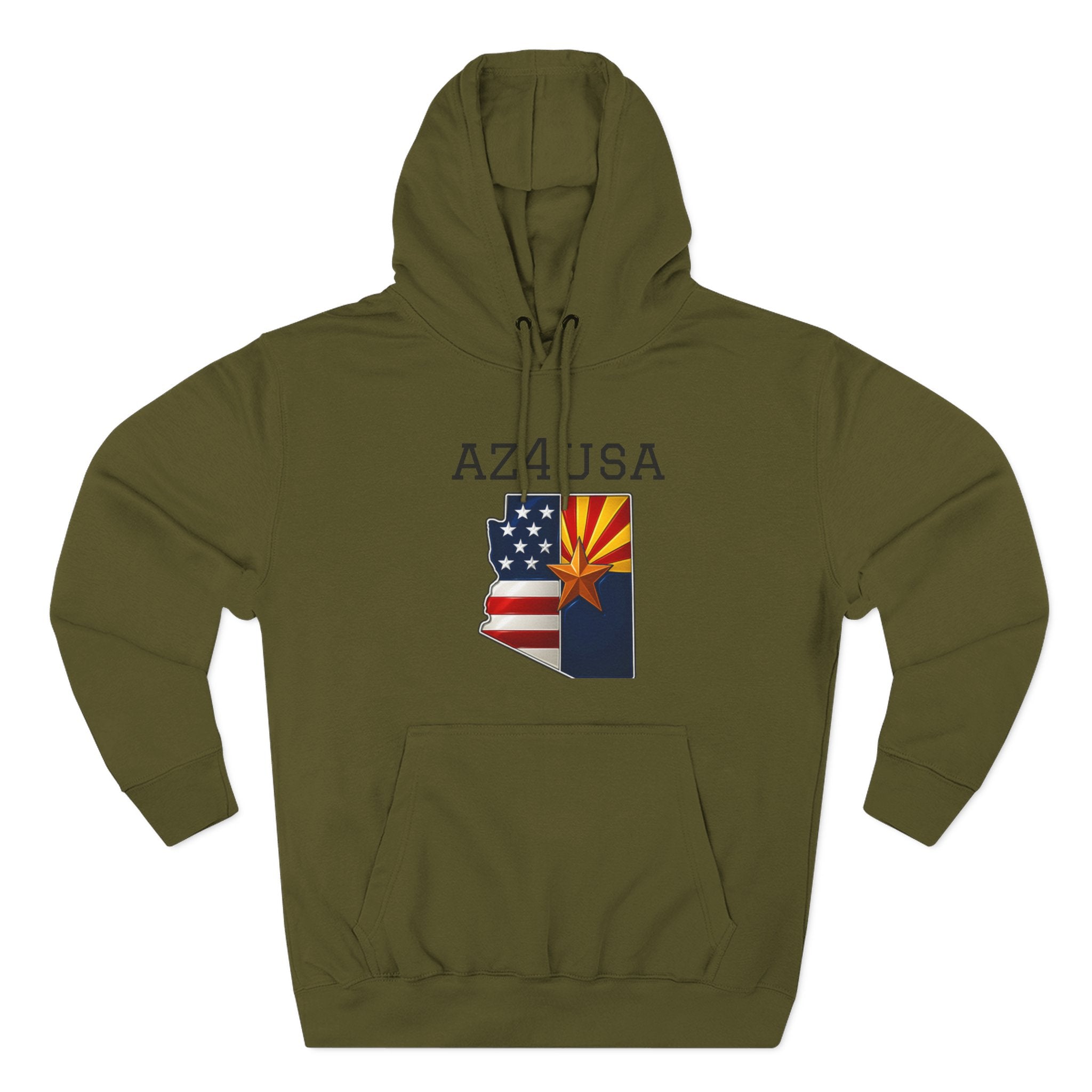 Arizona Pride Fleece Hoodie, Cozy Sweatshirt, Travel Gift, Patriot Apparel, American Southwest Style
