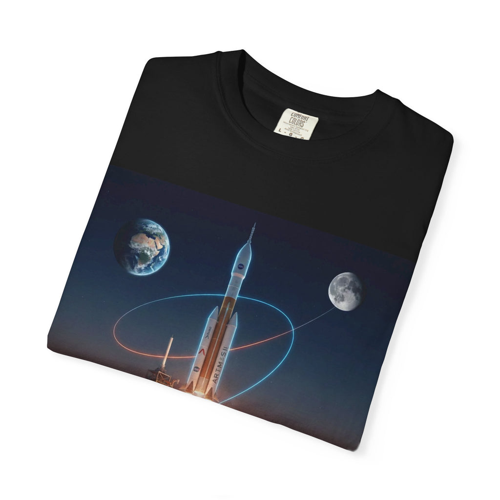 Artemis II Mission T‑Shirt — Spaceflight Patch & Crew Certificate Graphic