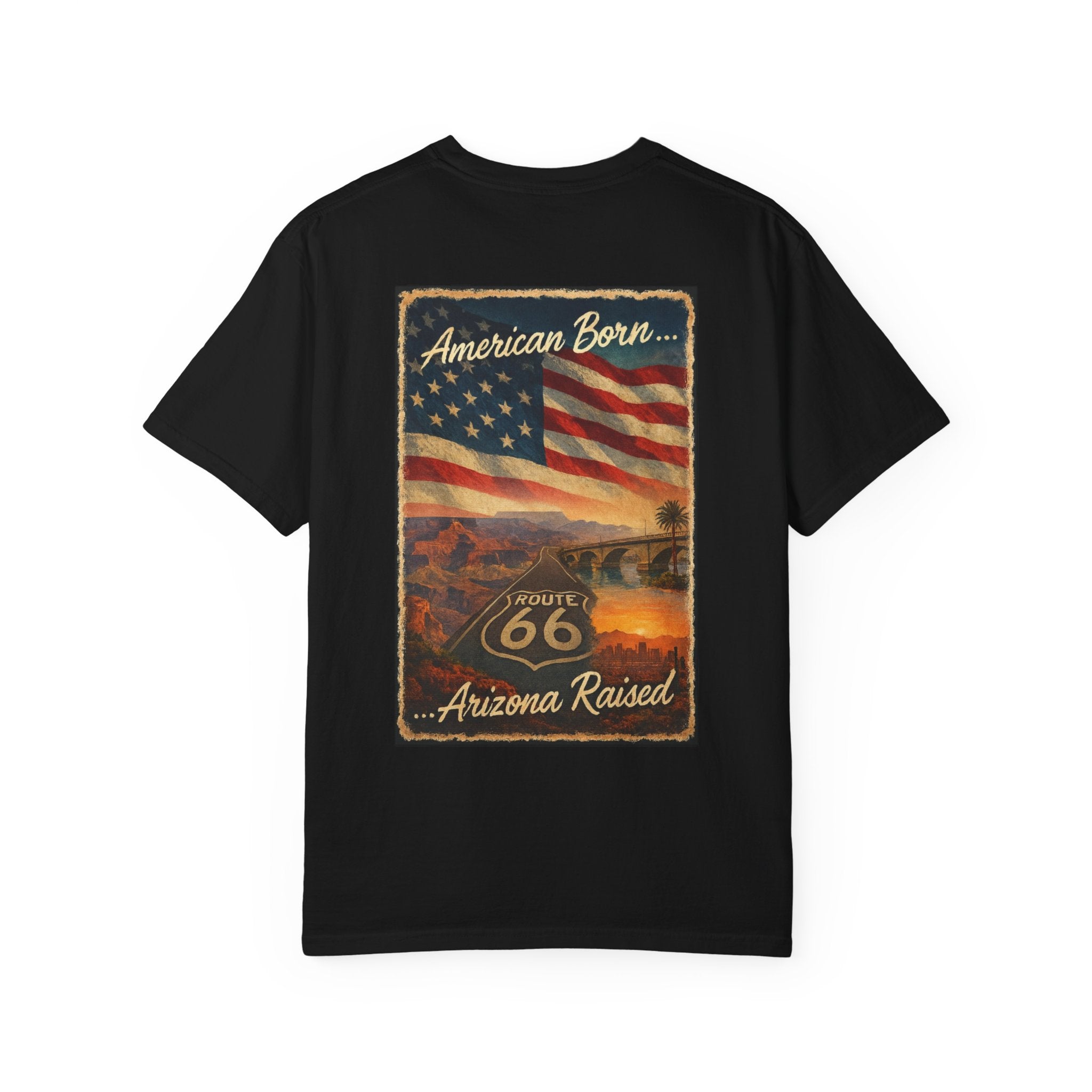 Arizona Flag Tee - Born in America, American Pride Shirt, Unisex Graphic T-Shirt, Arizona Themed Apparel, Patriotic Gift