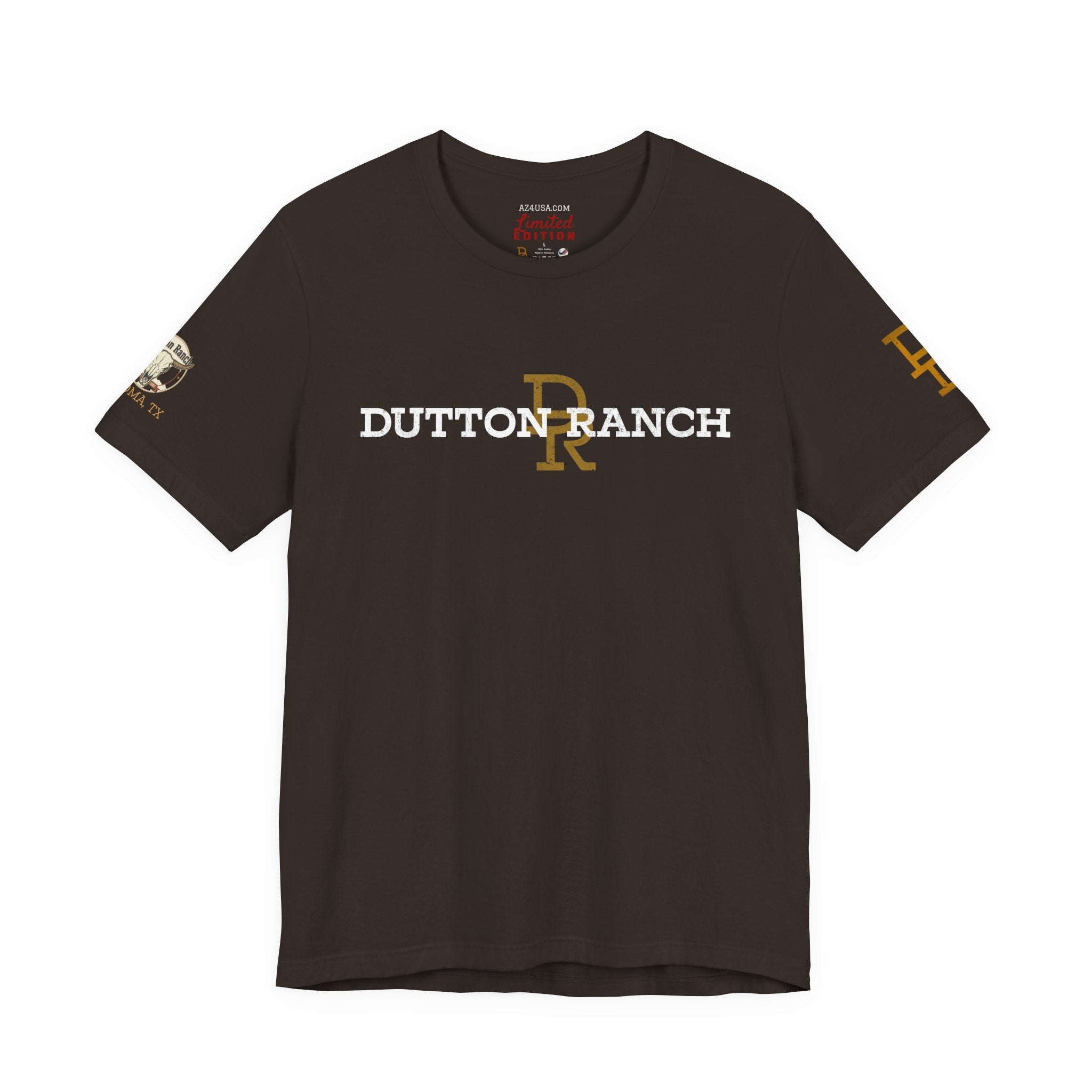 DR Monogram Tee — Vintage Gold Logo Short Sleeve Shirt