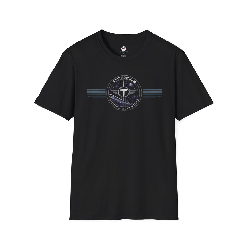 Tomorrowland 'Moore Adventure' Logo T‑Shirt — Retro Space Adventure Graphic Tee