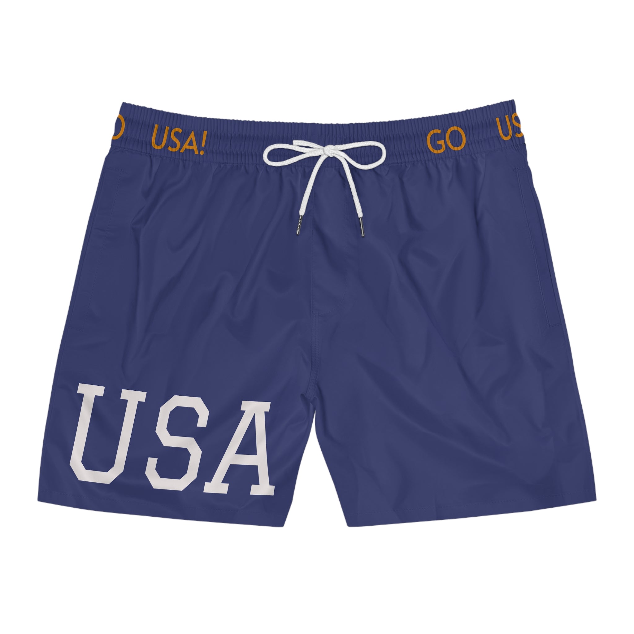 USA Olympic Swim Shorts — Men’s Mid-Length Patriotic Beach Trunks