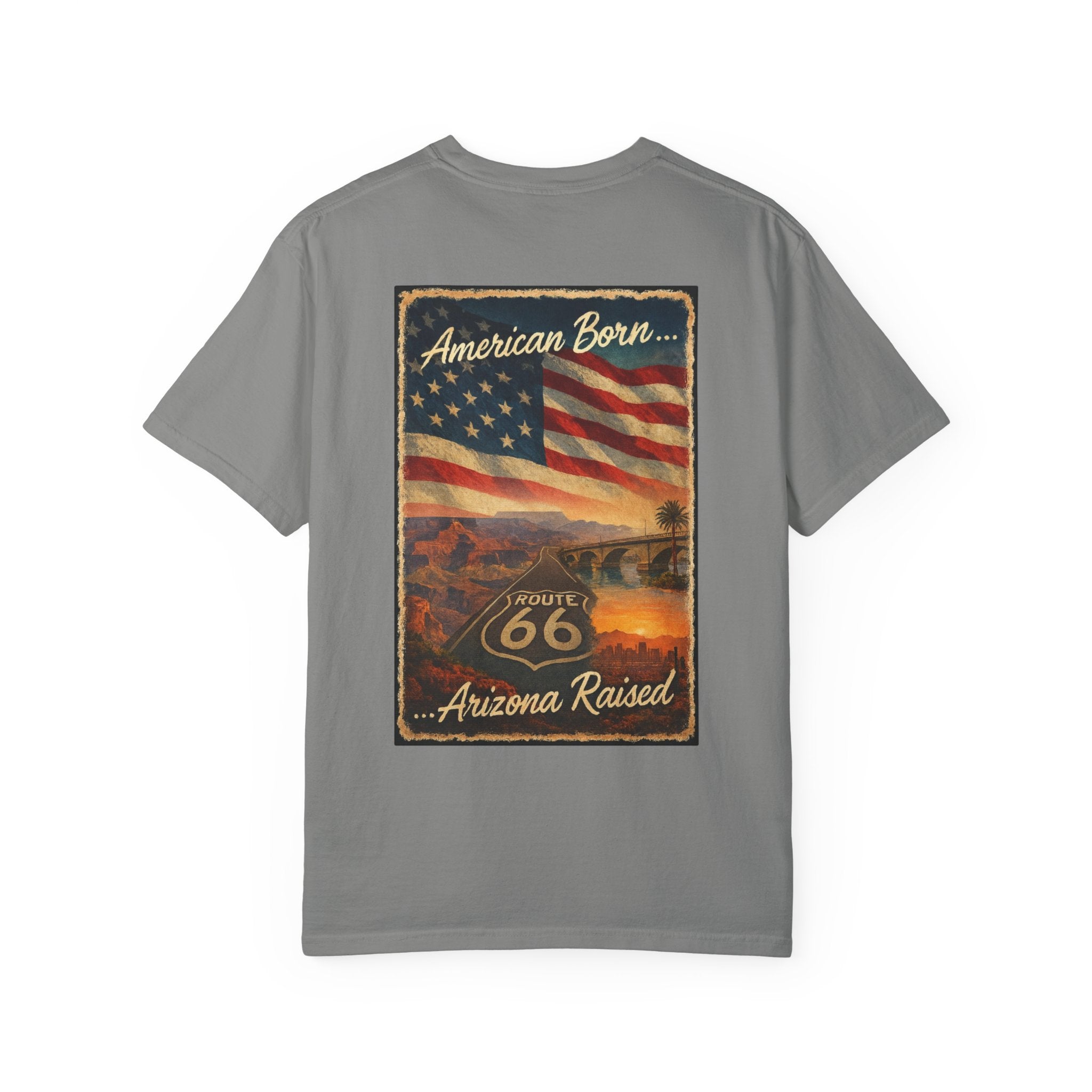 Arizona Flag Tee - Born in America, American Pride Shirt, Unisex Graphic T-Shirt, Arizona Themed Apparel, Patriotic Gift