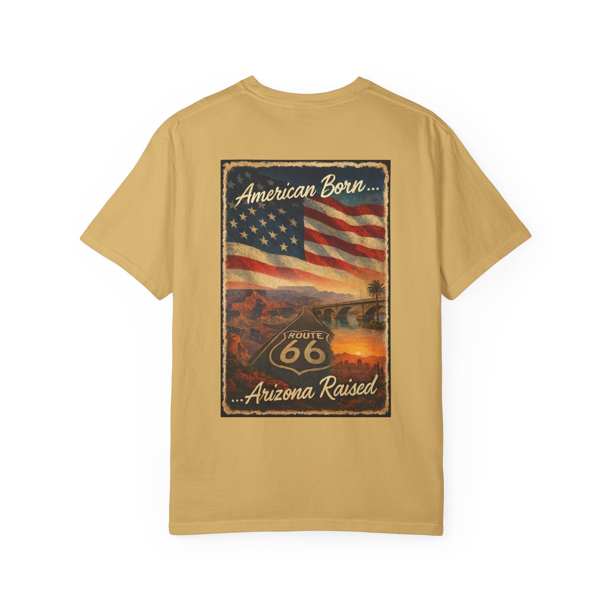 Arizona Flag Tee - Born in America, American Pride Shirt, Unisex Graphic T-Shirt, Arizona Themed Apparel, Patriotic Gift