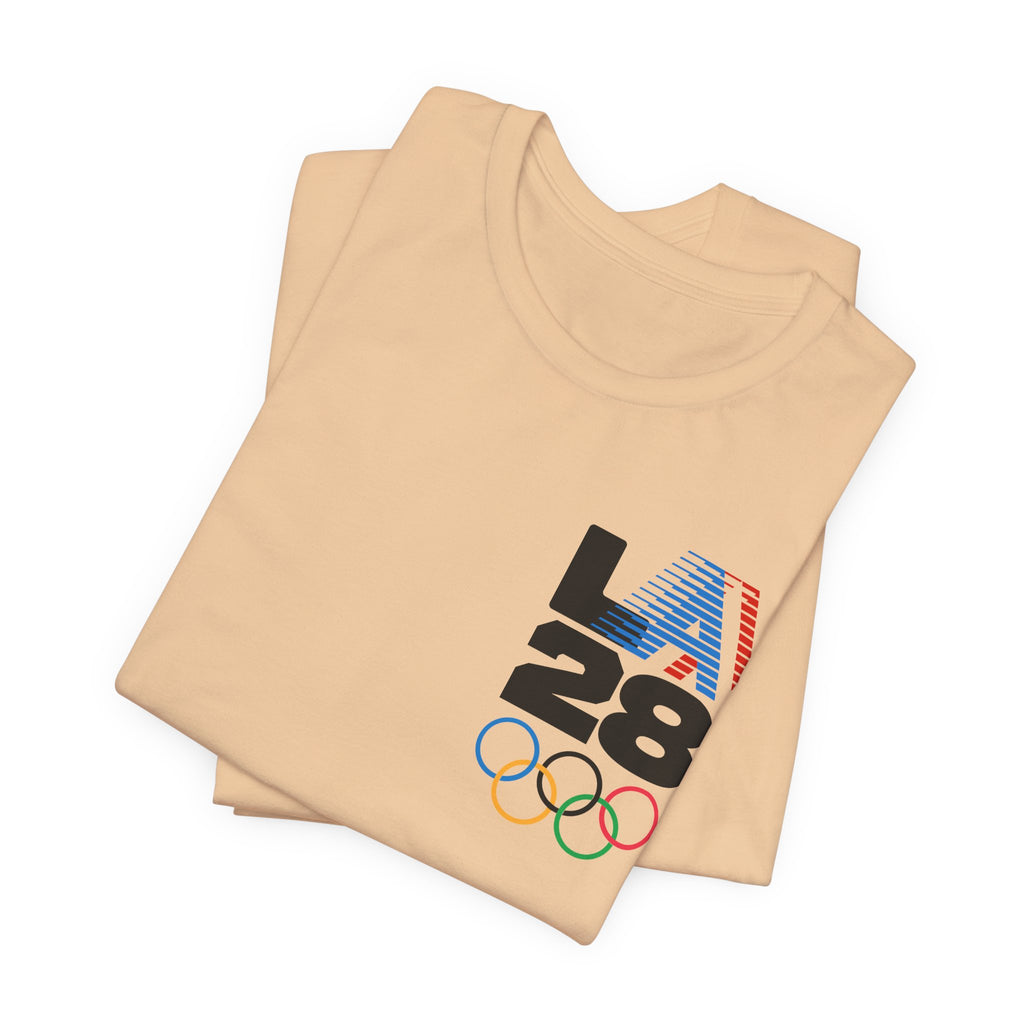 LA 28 Olympic USA T-Shirt — Vintage Olympic Rings Tee
