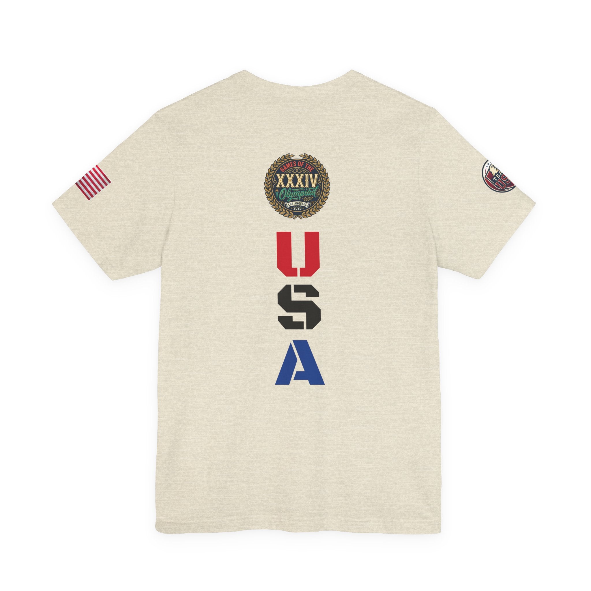 LA 28 Olympic USA T-Shirt — Vintage Olympic Rings Tee