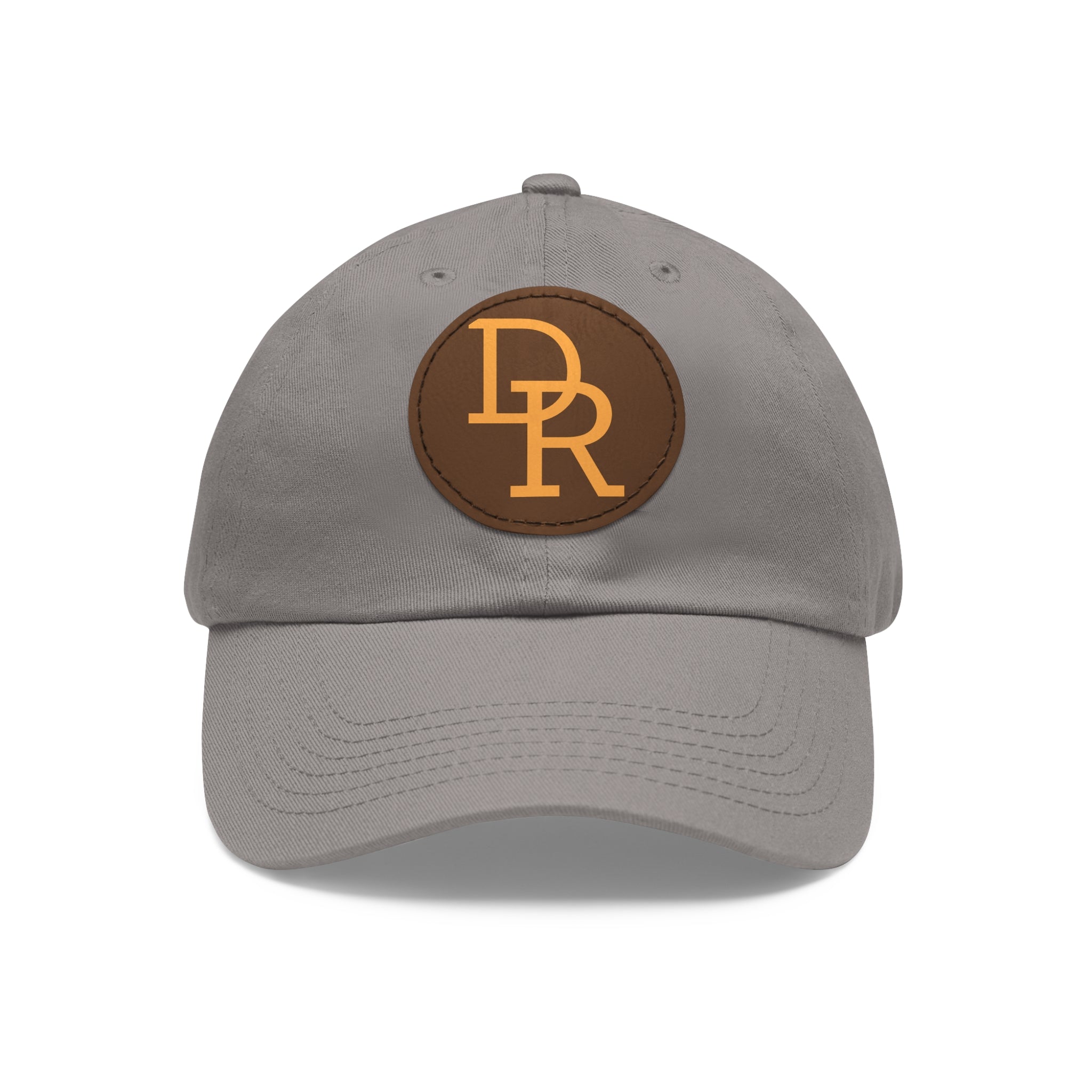 Dad Hat — Monogram Leather Patch Cap (DR Initials)