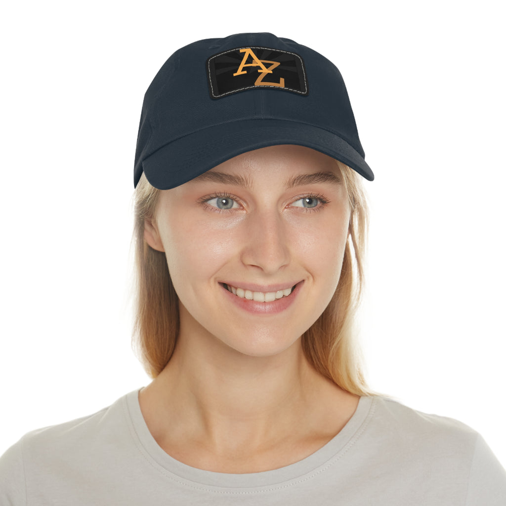Leather Patch Dad Hat — AZ Monogram Patch Cap